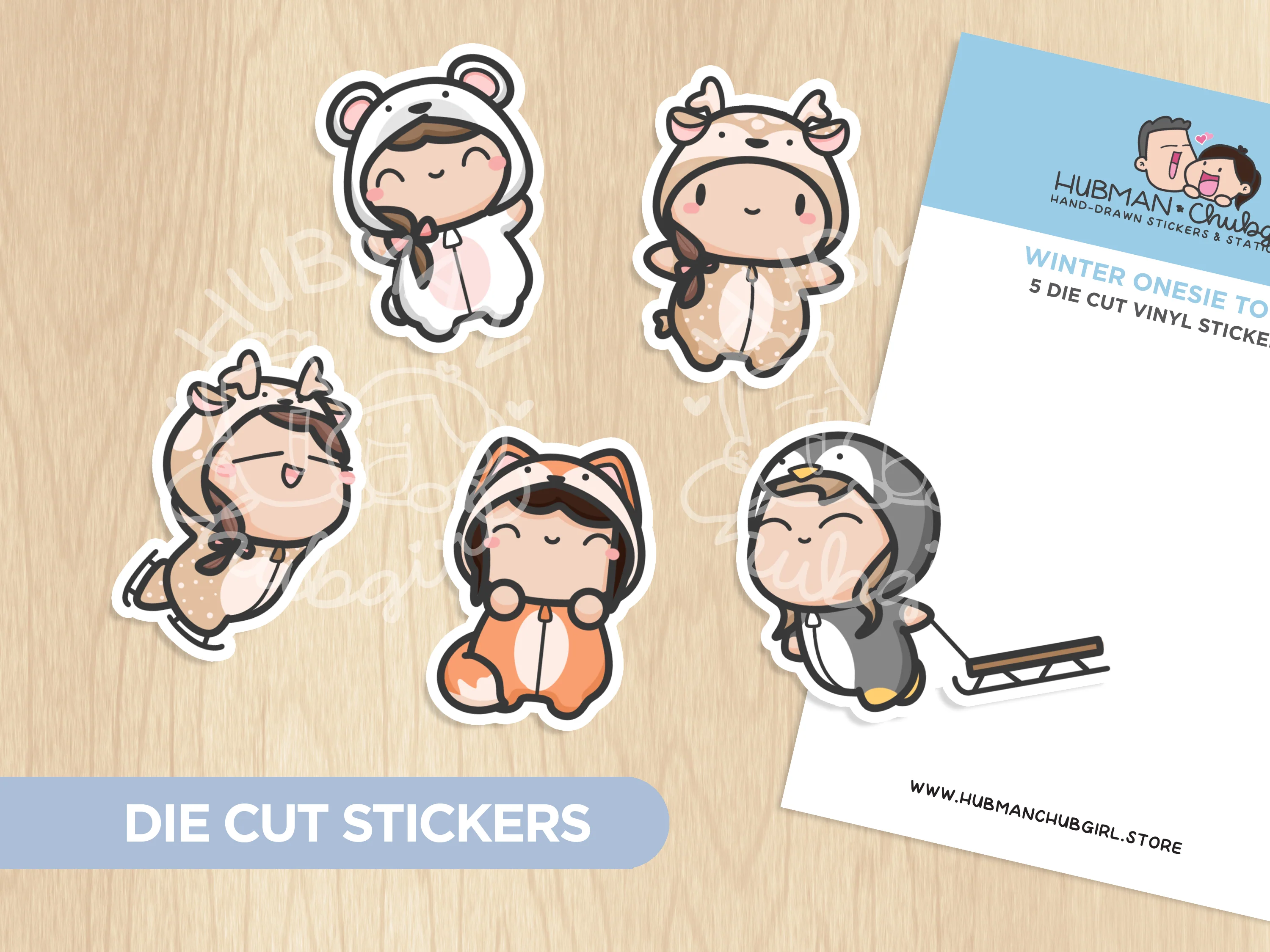 Winter Onesie Town Die Cut Stickers
