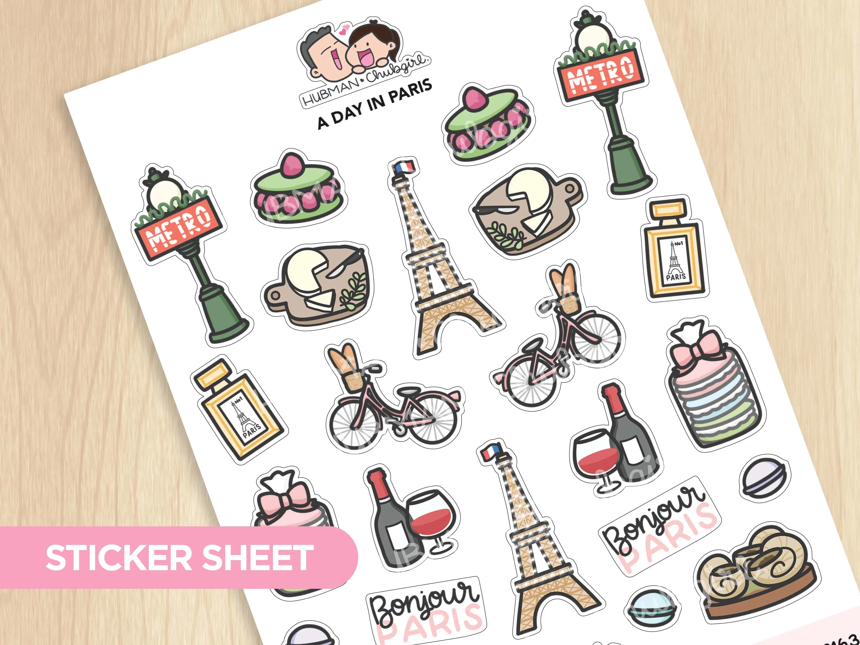 A Day in Paris Sticker sheet