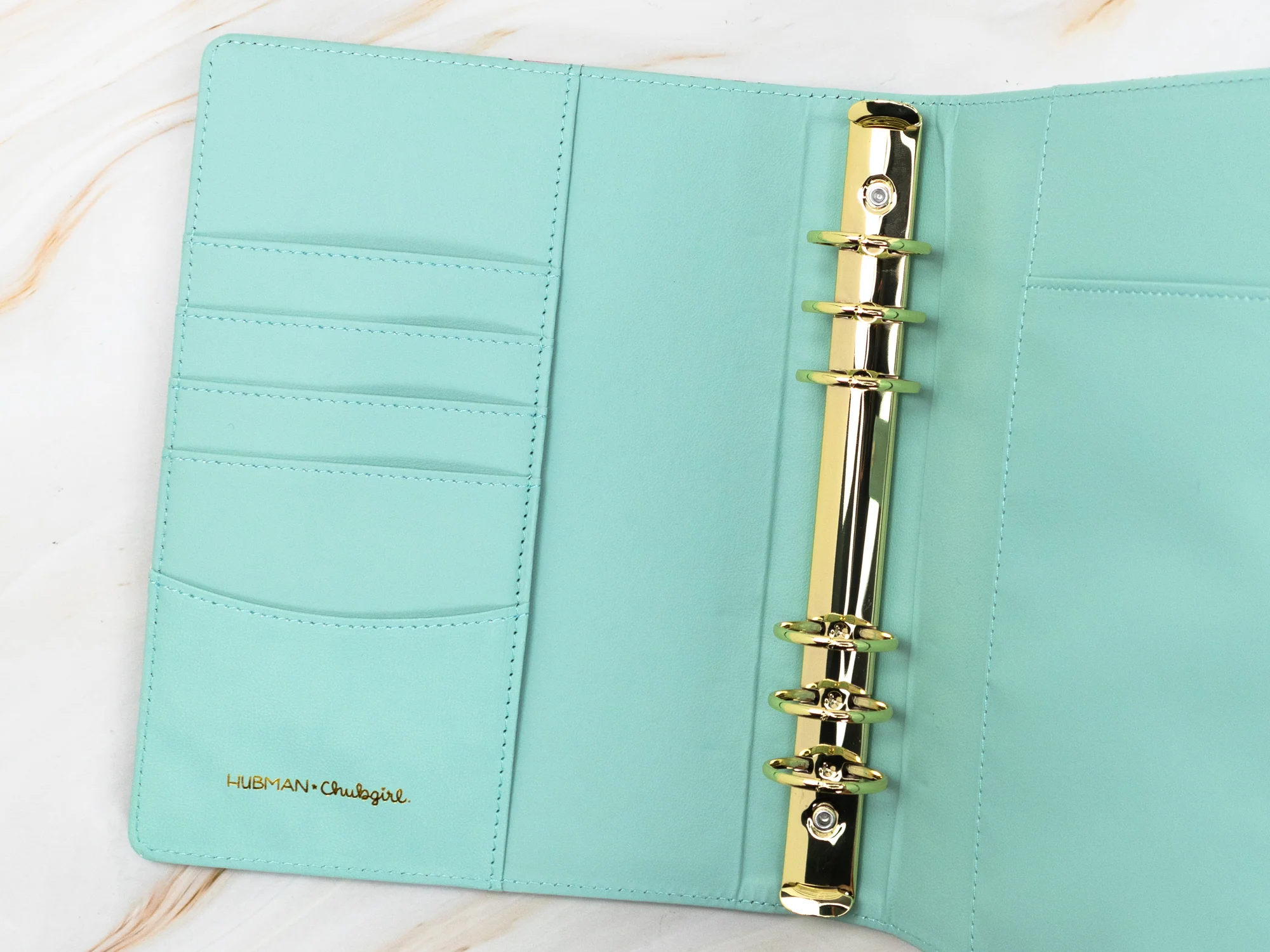 Vegan Leather Binder/Planner - Cute Characters (Mint) - Image 5