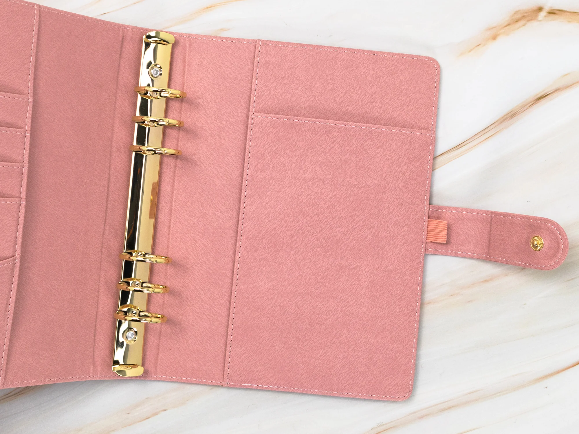 Vegan Leather Binder/Planner - Cute Characters (Pink) - Image 4