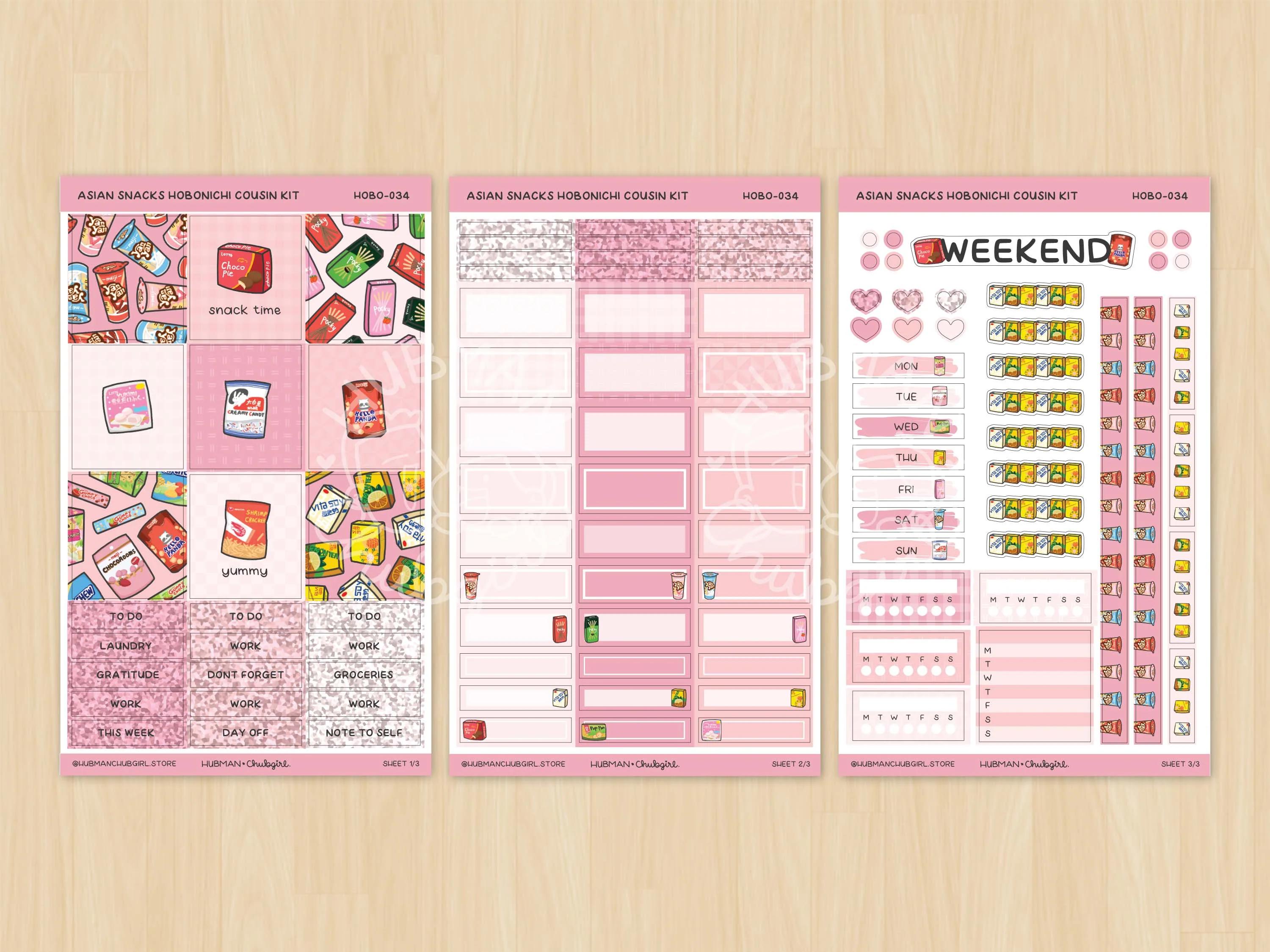 Asian Snacks Theme Hobonichi Cousin Weekly Kit (Set of 3) - Image 2