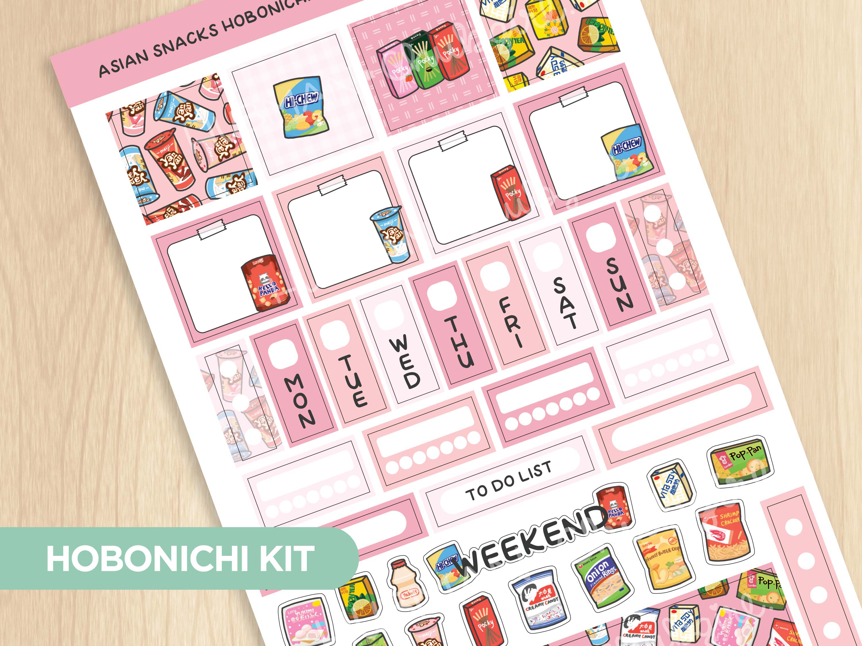 Asian Snacks Theme Hobonichi Weeks kit