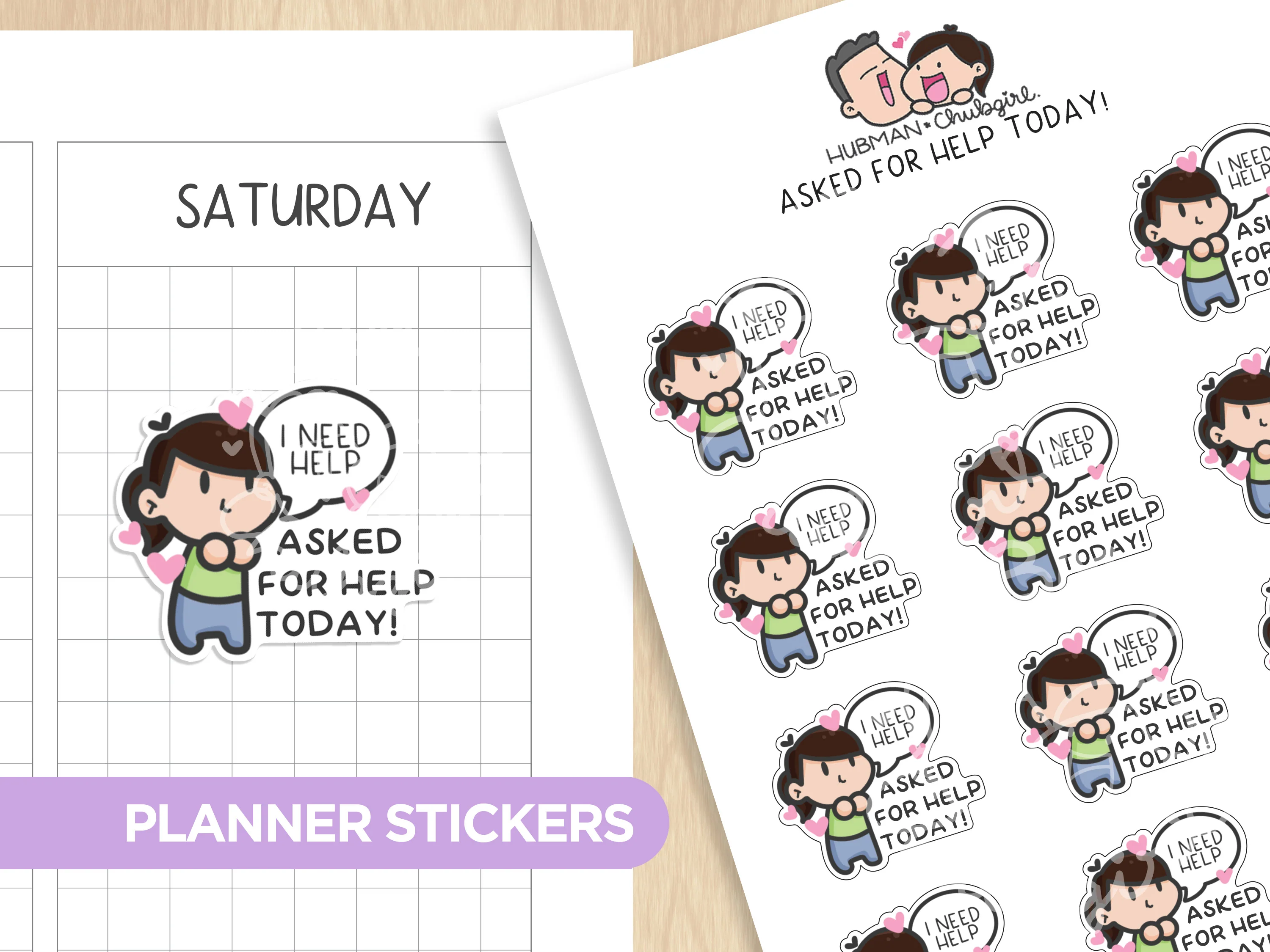 Asked For Help Today! Planner Stickers