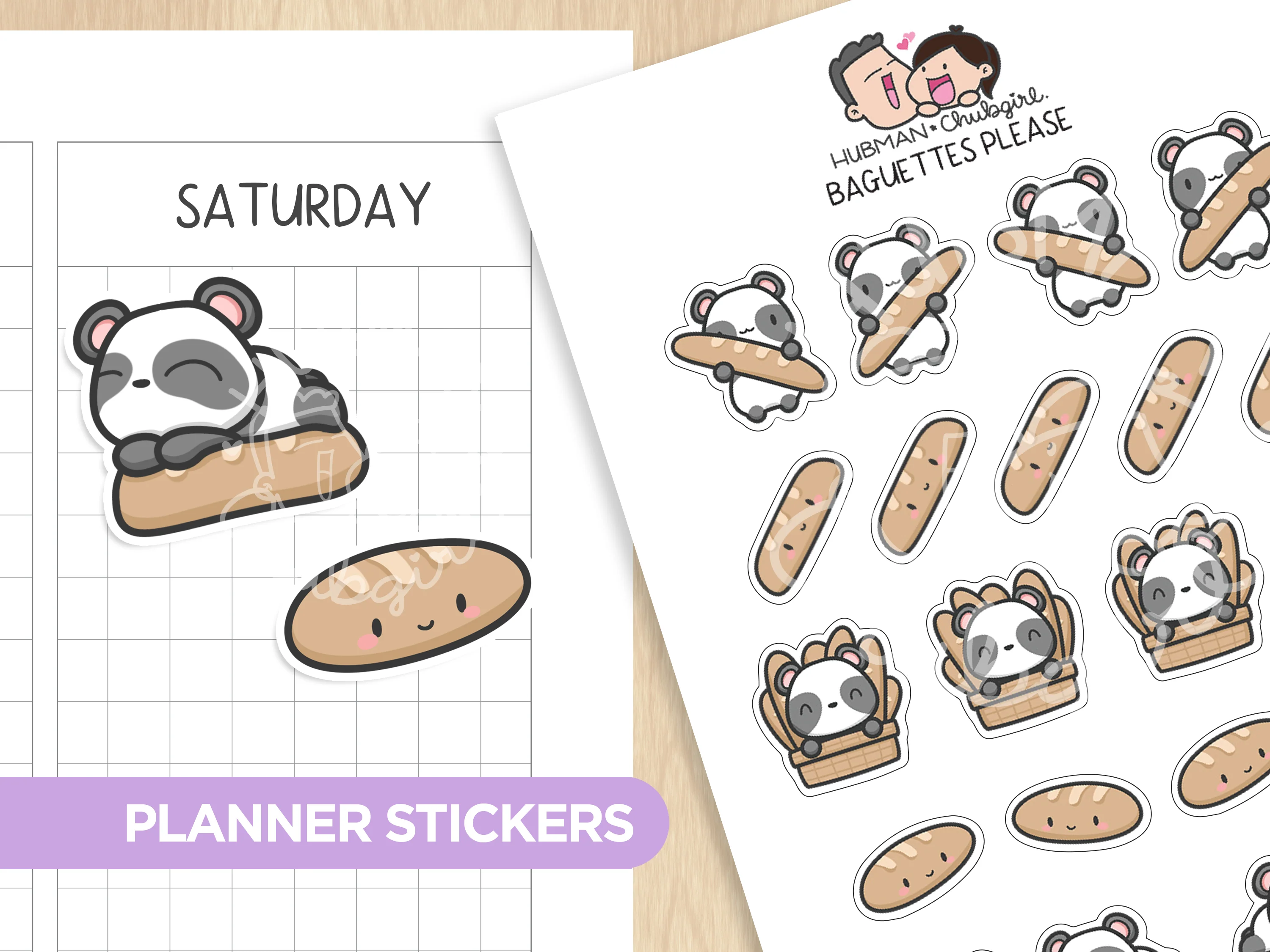 Baguettes Please Planner Stickers