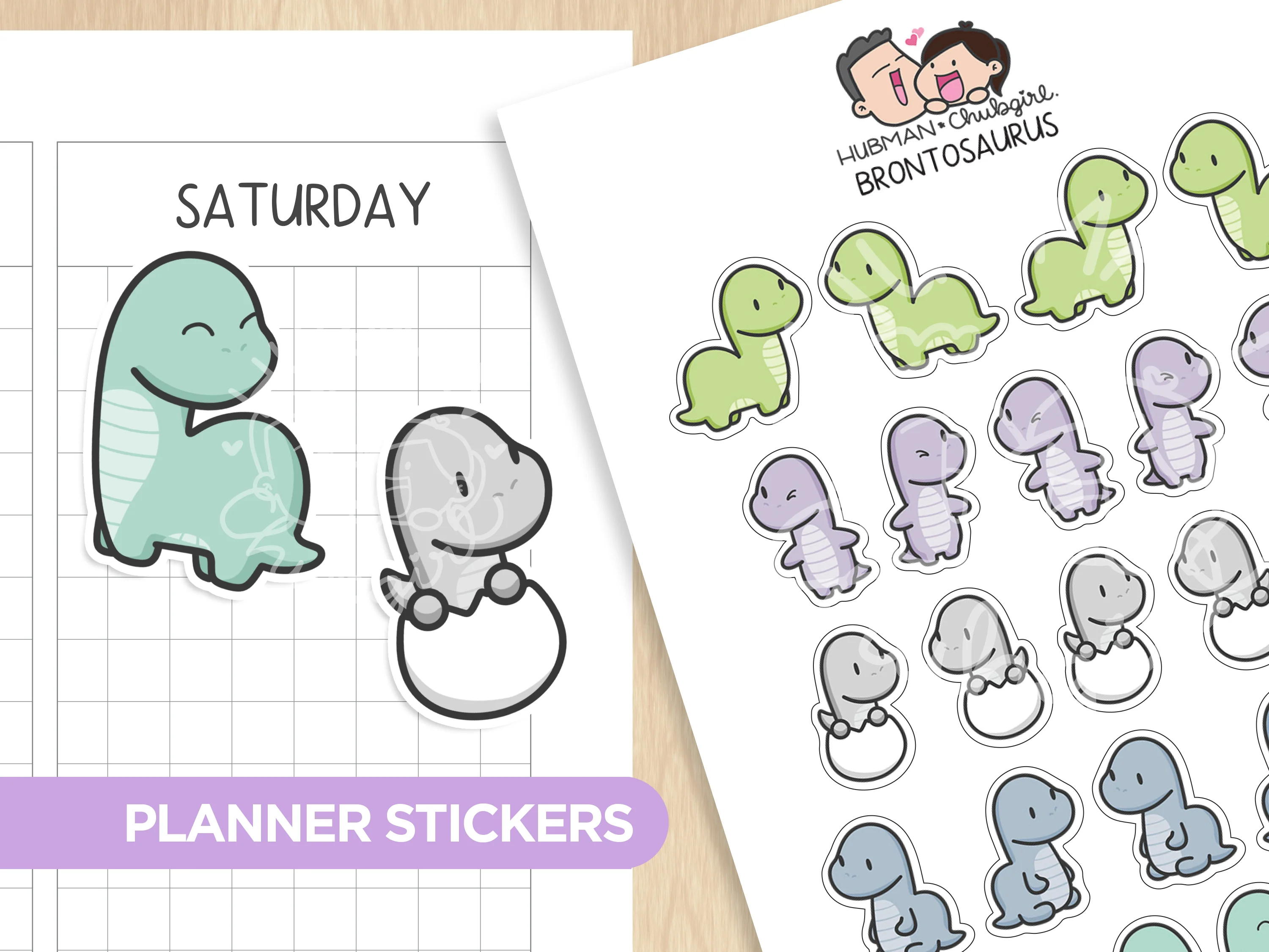 Brontosaurus Planner Stickers