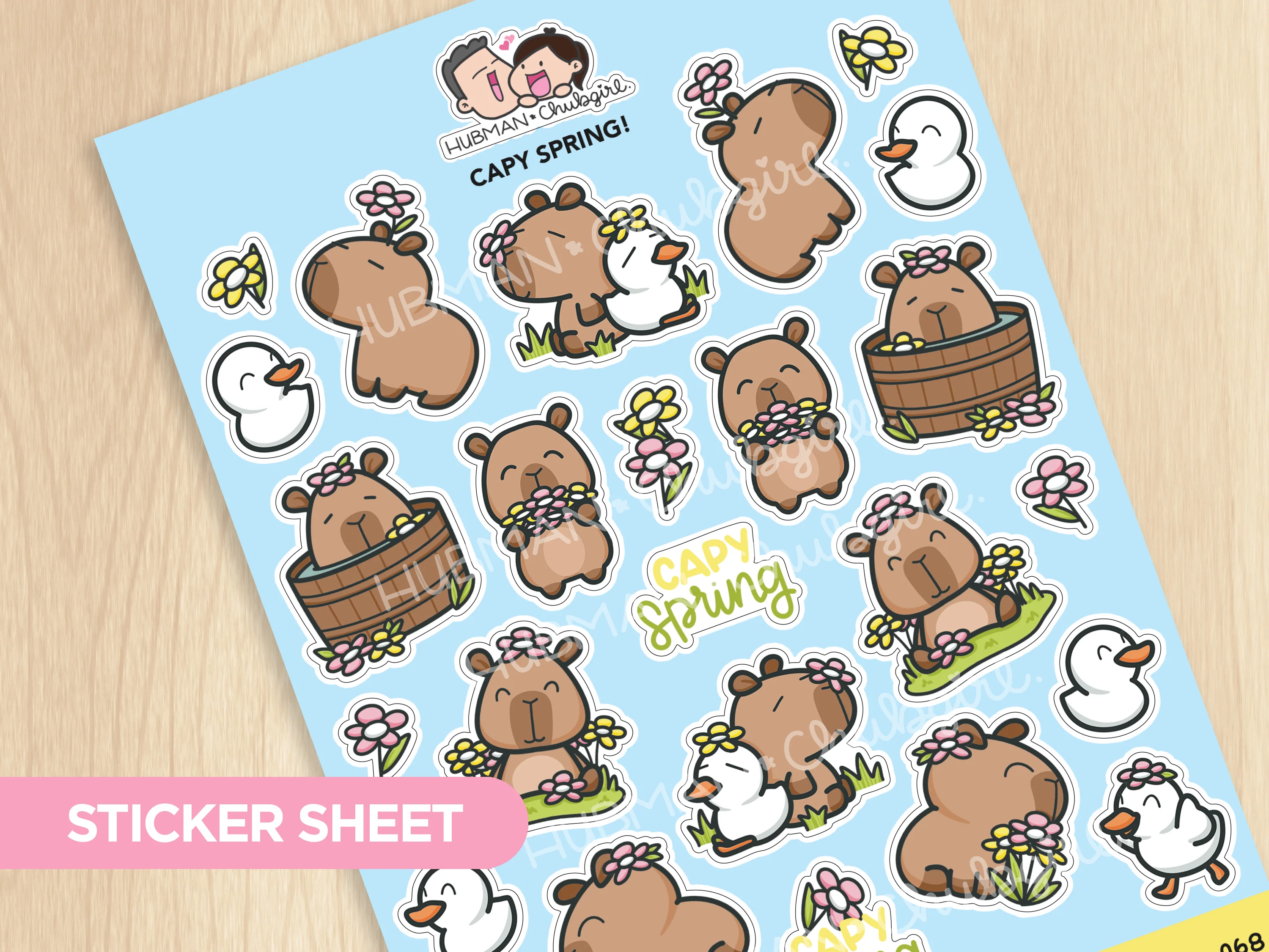 Capy Spring Sticker Sheet