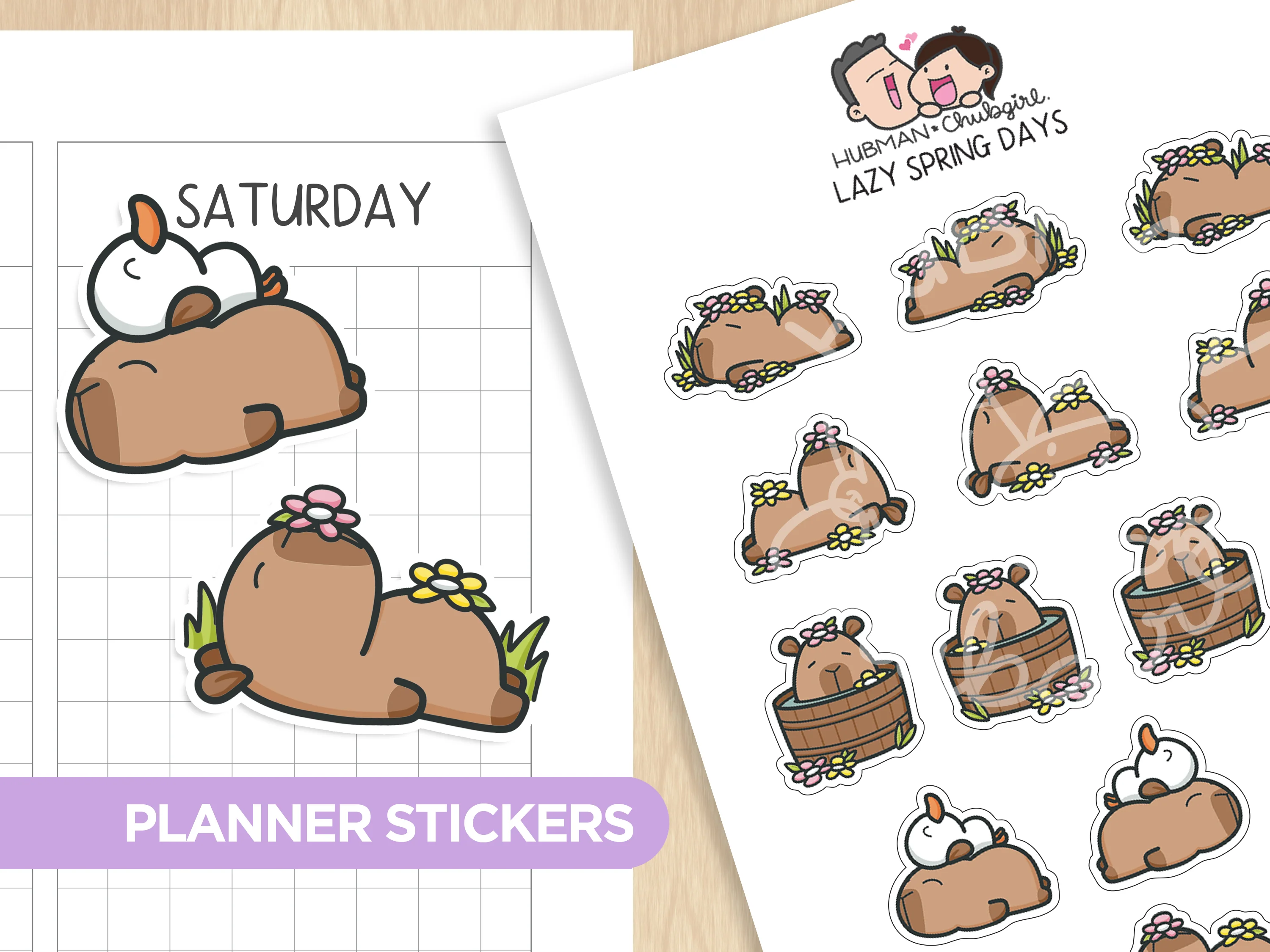 Capy Spring Sticker Set - Image 5