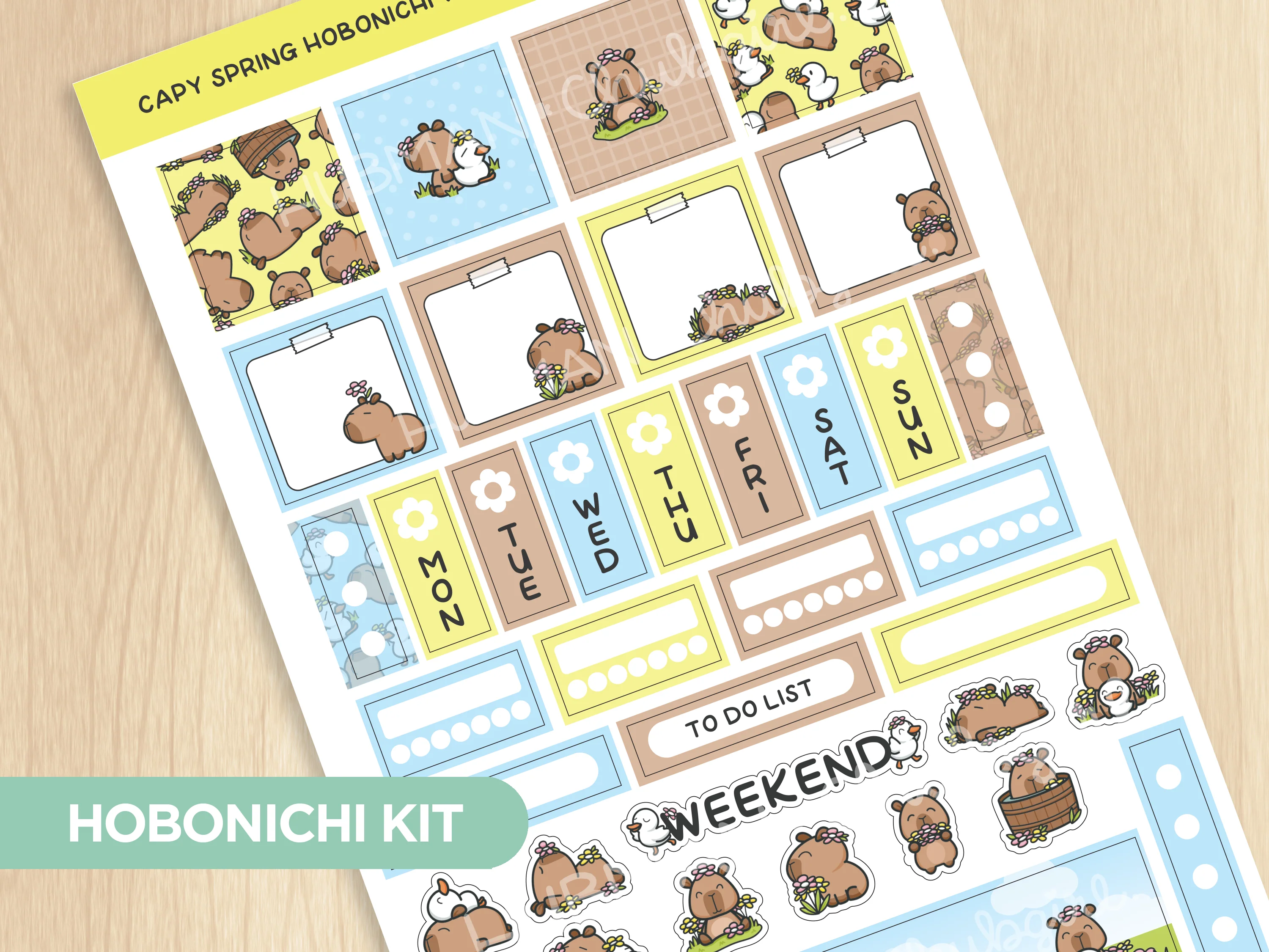 Capy Spring Theme Hobonichi Weeks Kit