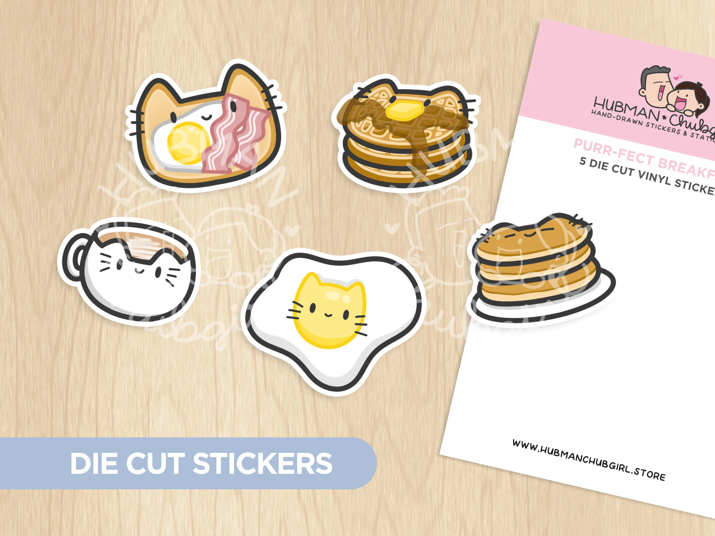 Purr-fect Breakfast Die Cut Stickers