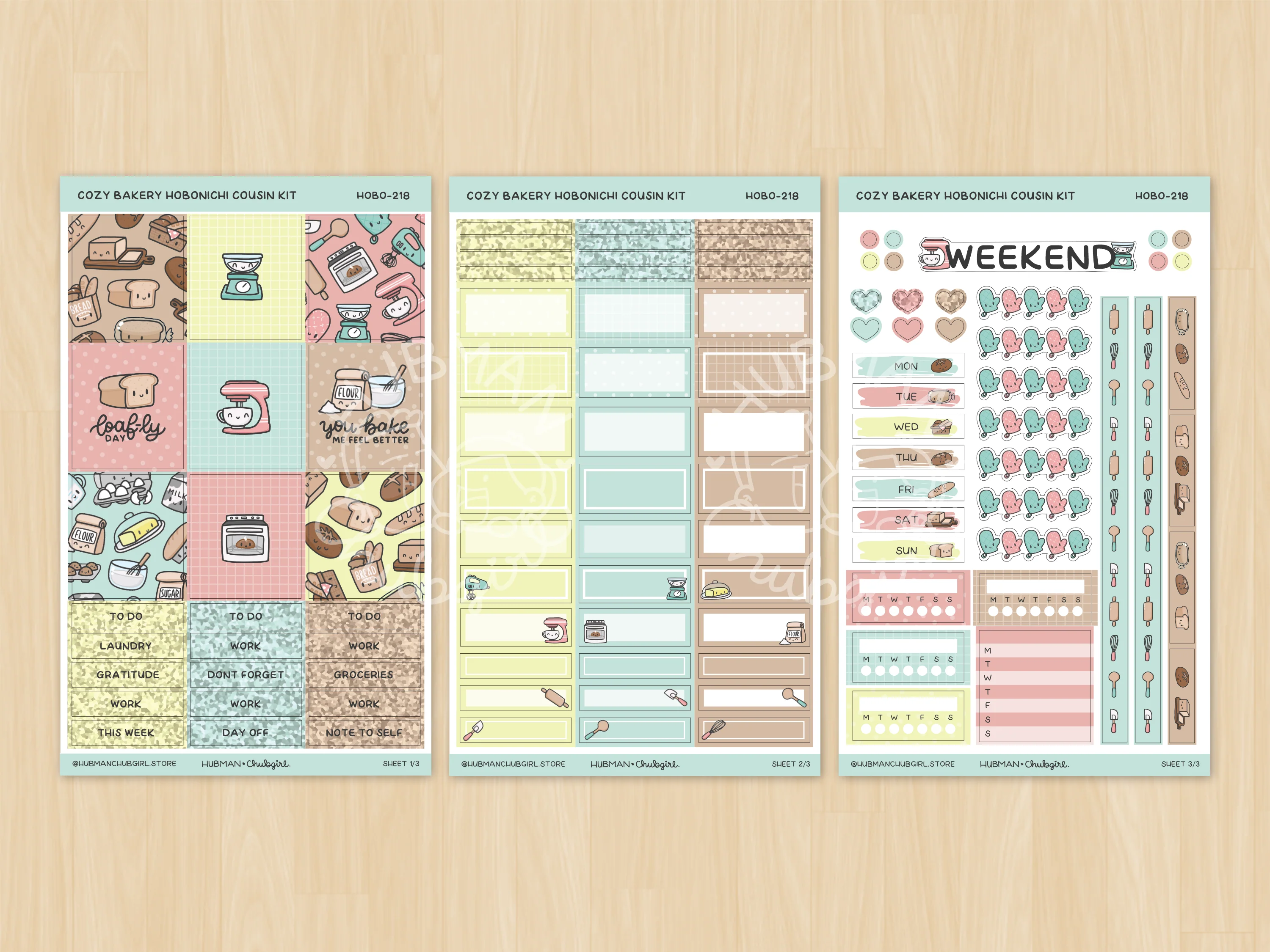 Cozy Bakery Theme Hobonichi Cousin Weekly Kit (Set of 3) - Image 2