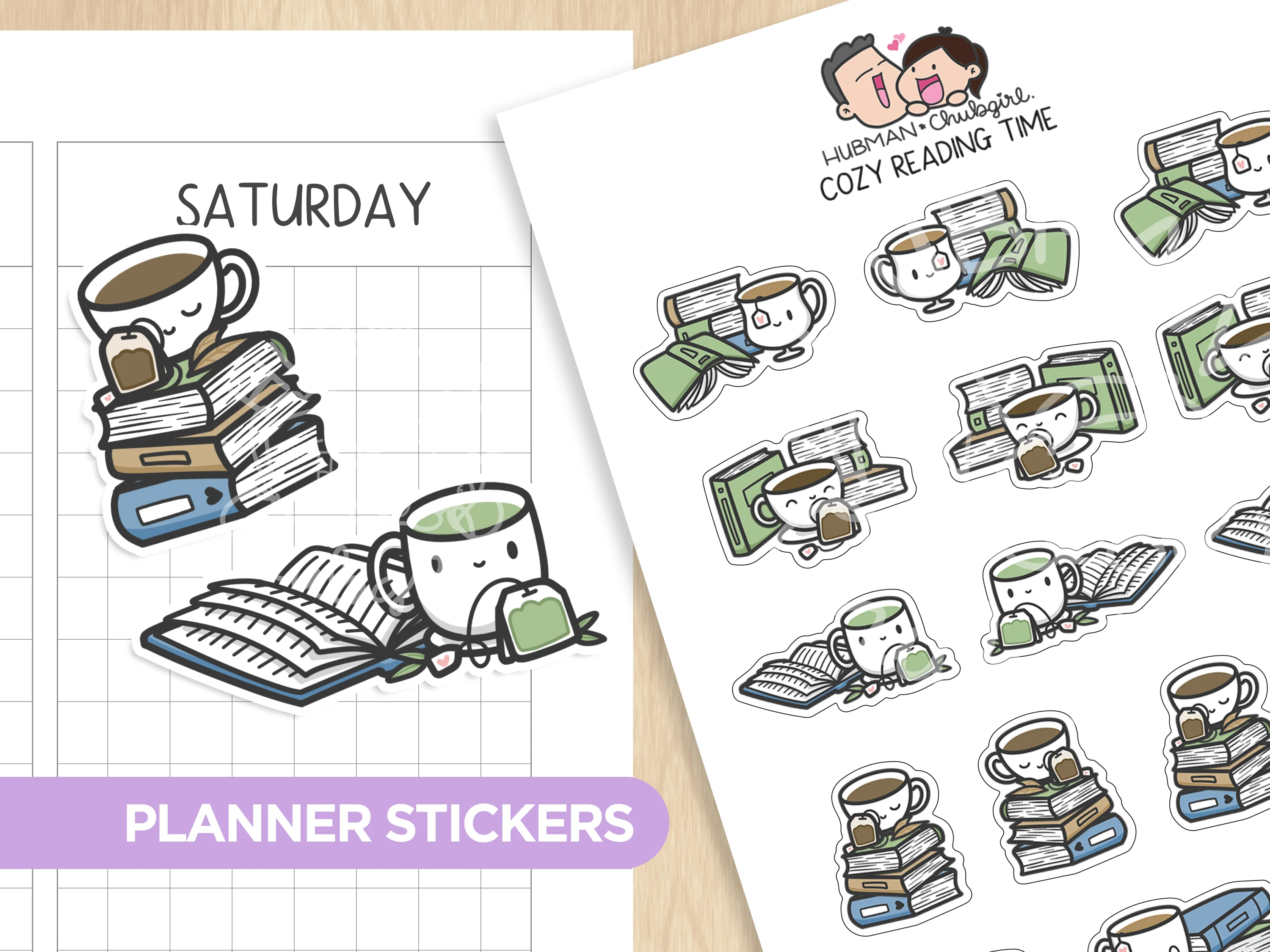 Cozy Reading Time Planner Stickers