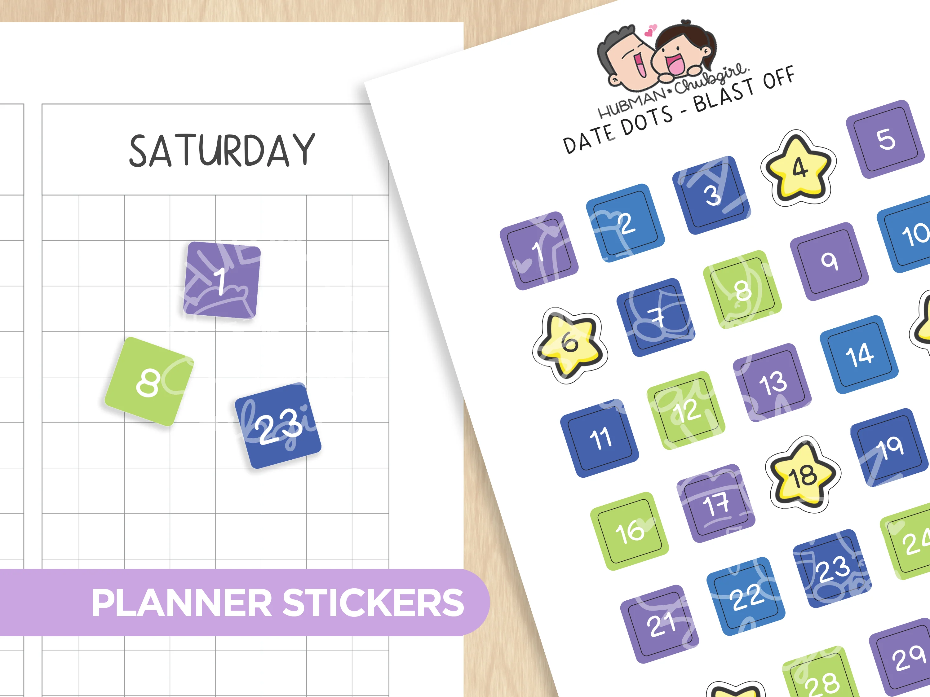 Date Dots - Blast Off Planner Stickers