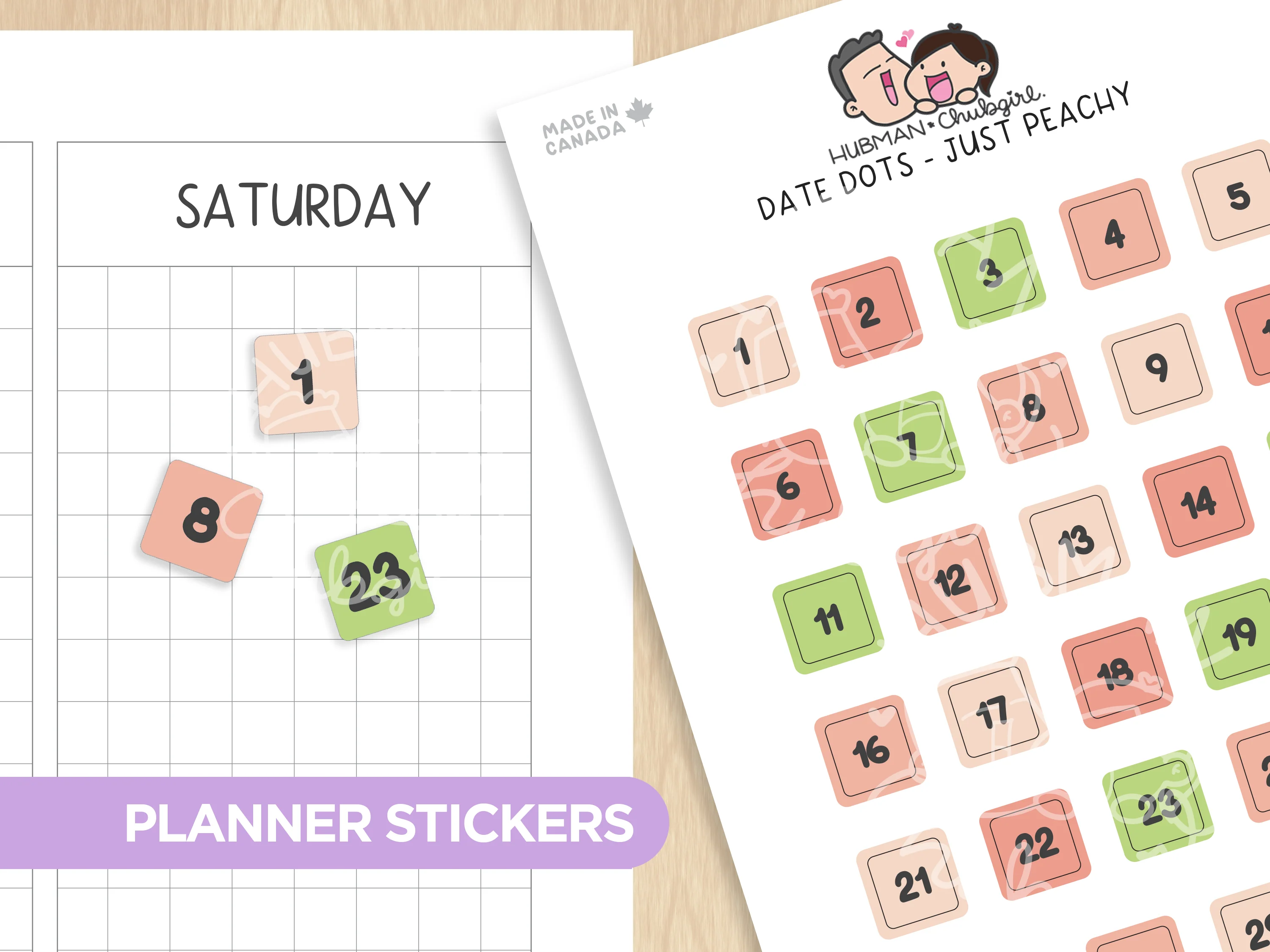 Date Dots - Just Peachy Planner Stickers