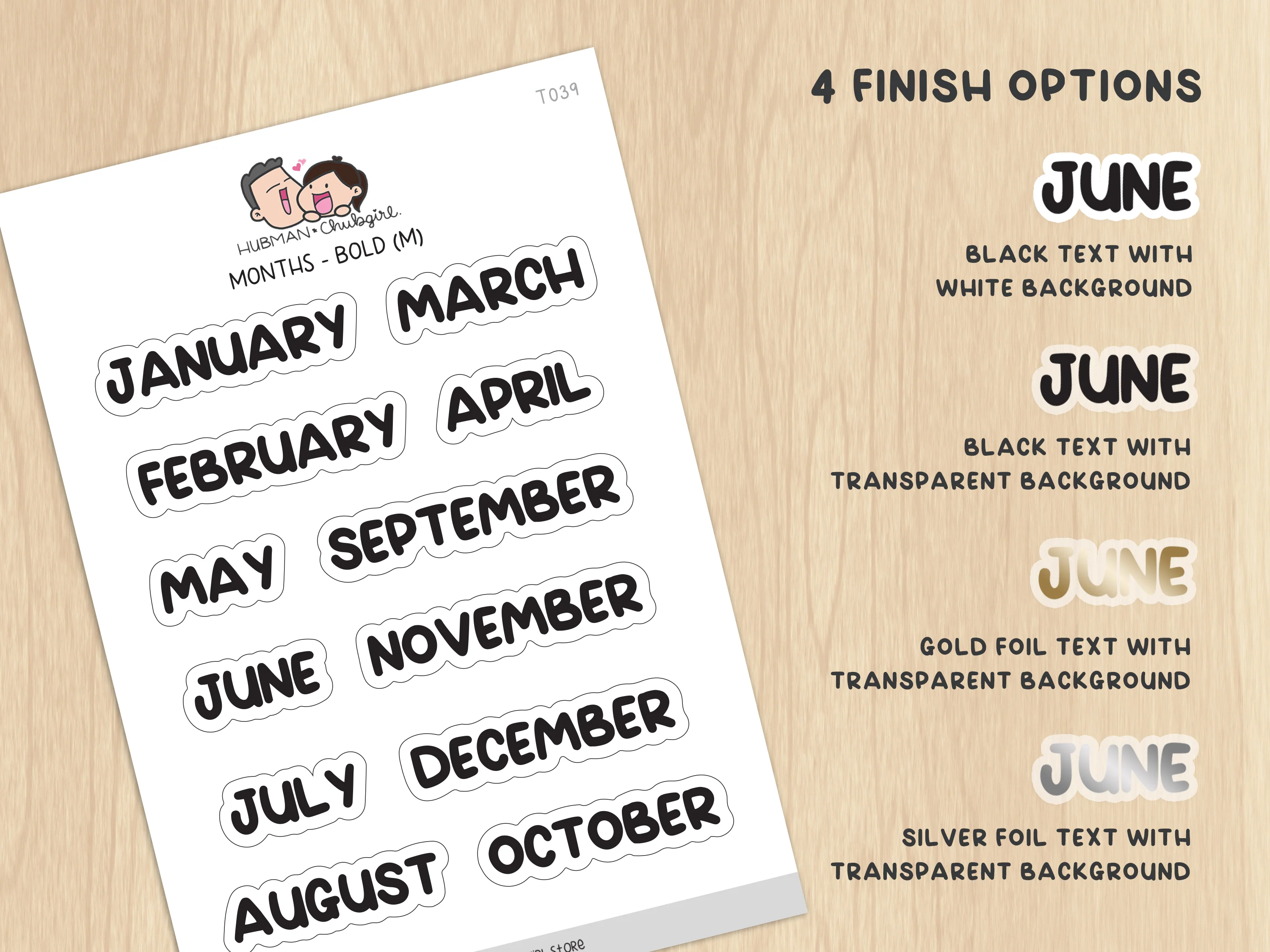 Dates & Numbers - Text Planner Stickers Set (Bold Font) - Image 2