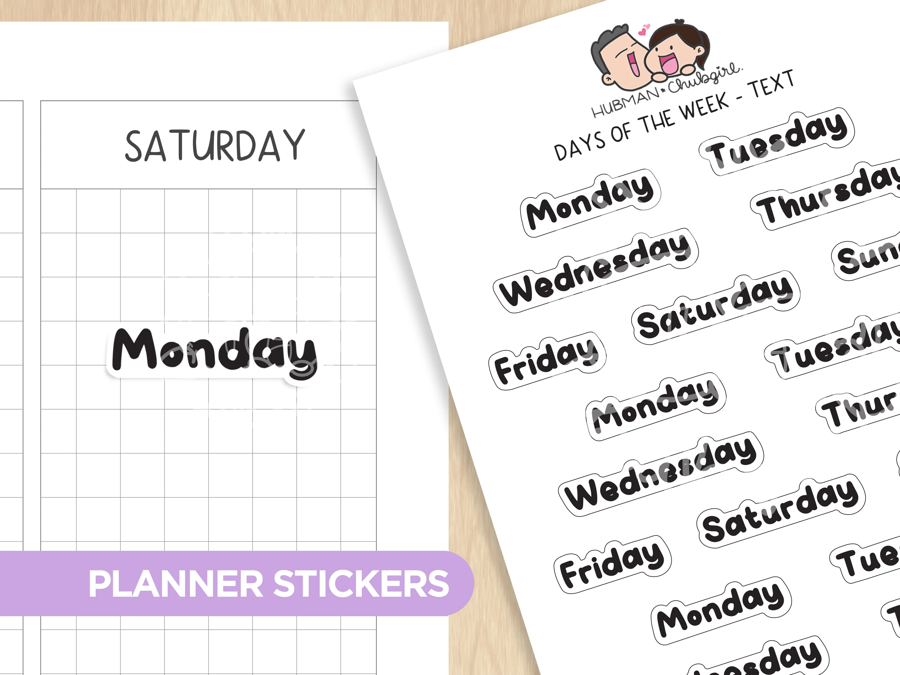 Dates & Numbers - Text Planner Stickers Set (Bold Font) - Image 4