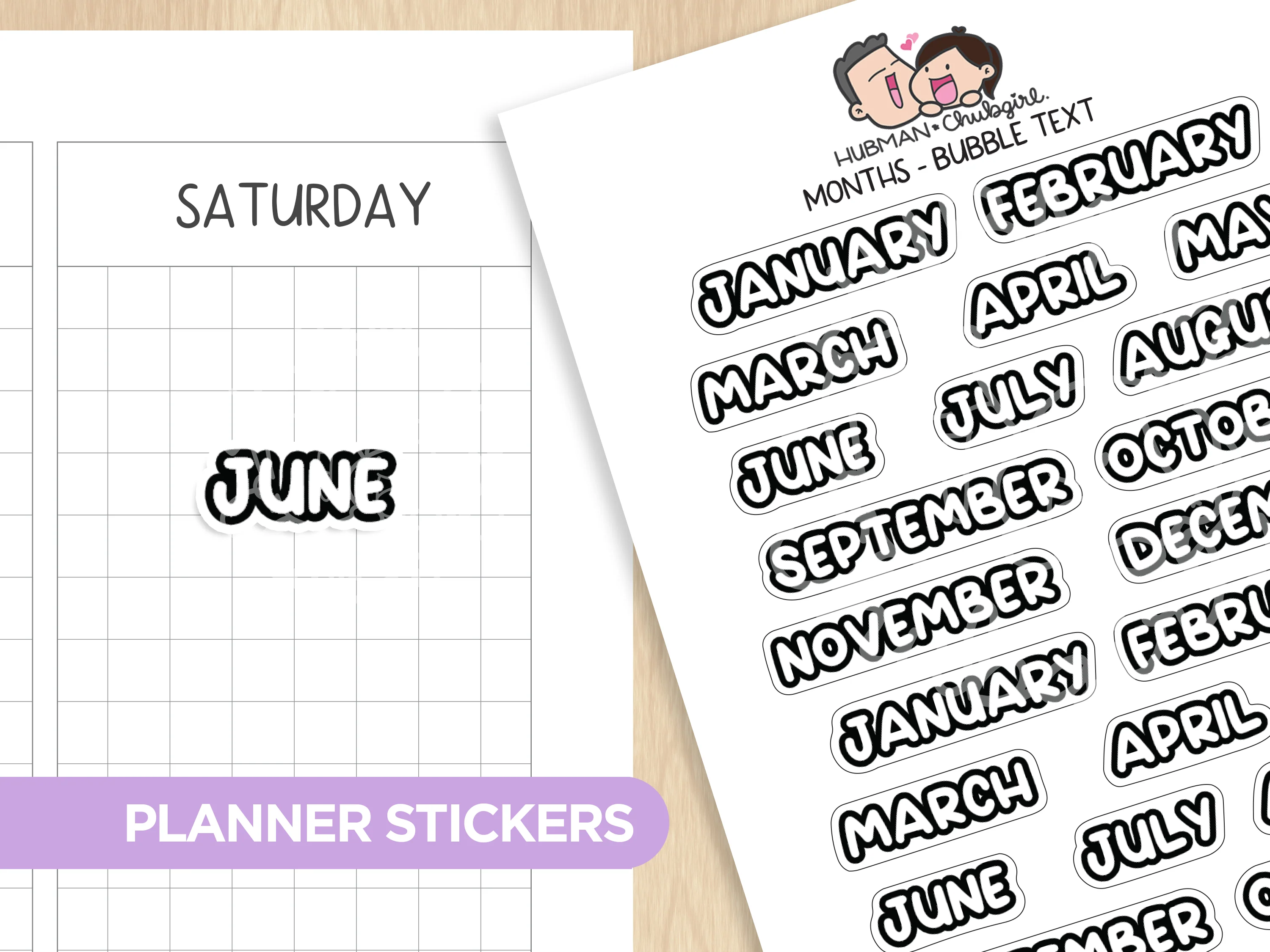 Dates & Numbers - Text Planner Stickers Set (Bubble Font) - Image 6