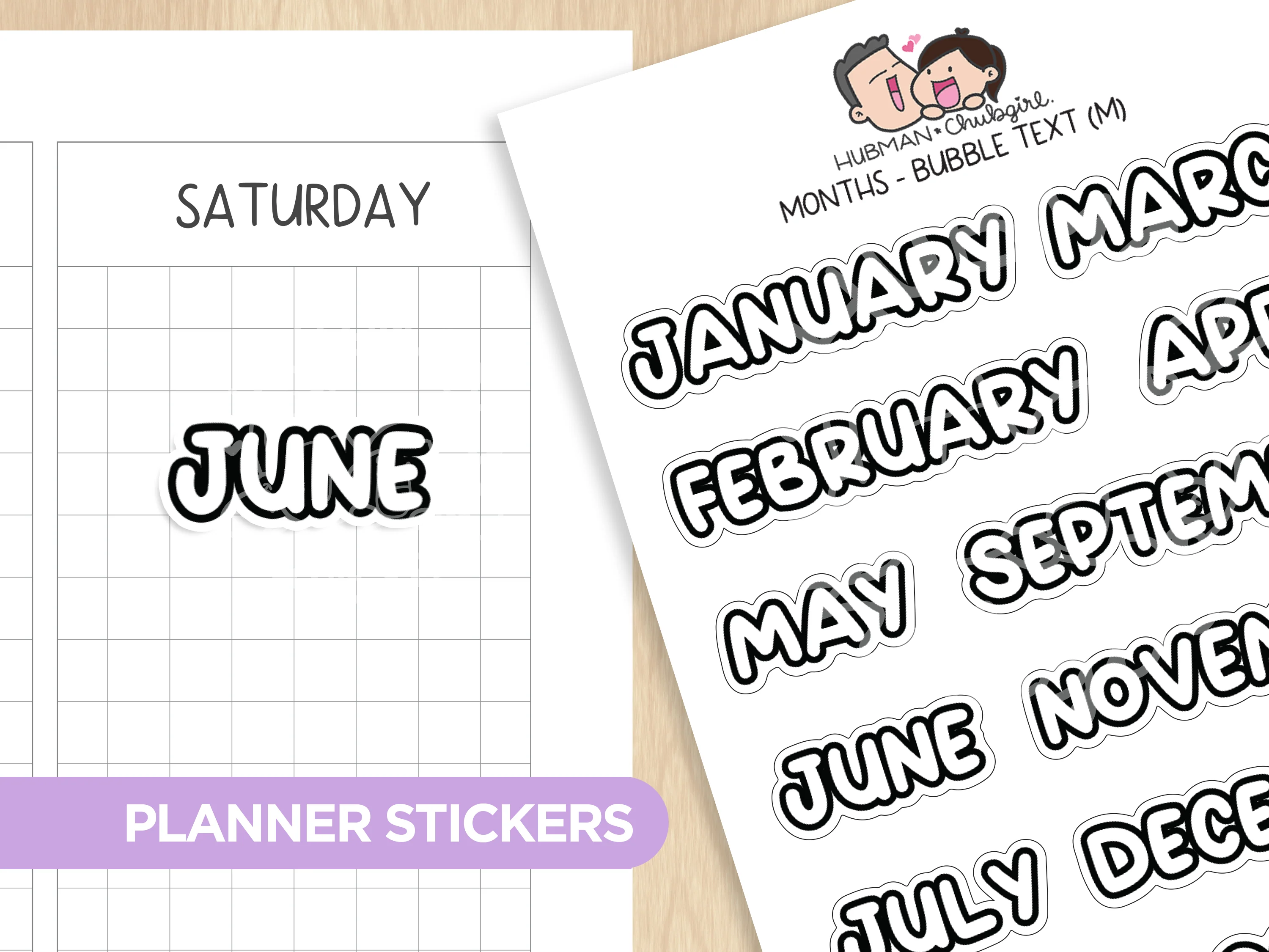 Dates & Numbers - Text Planner Stickers Set (Bubble Font) - Image 7