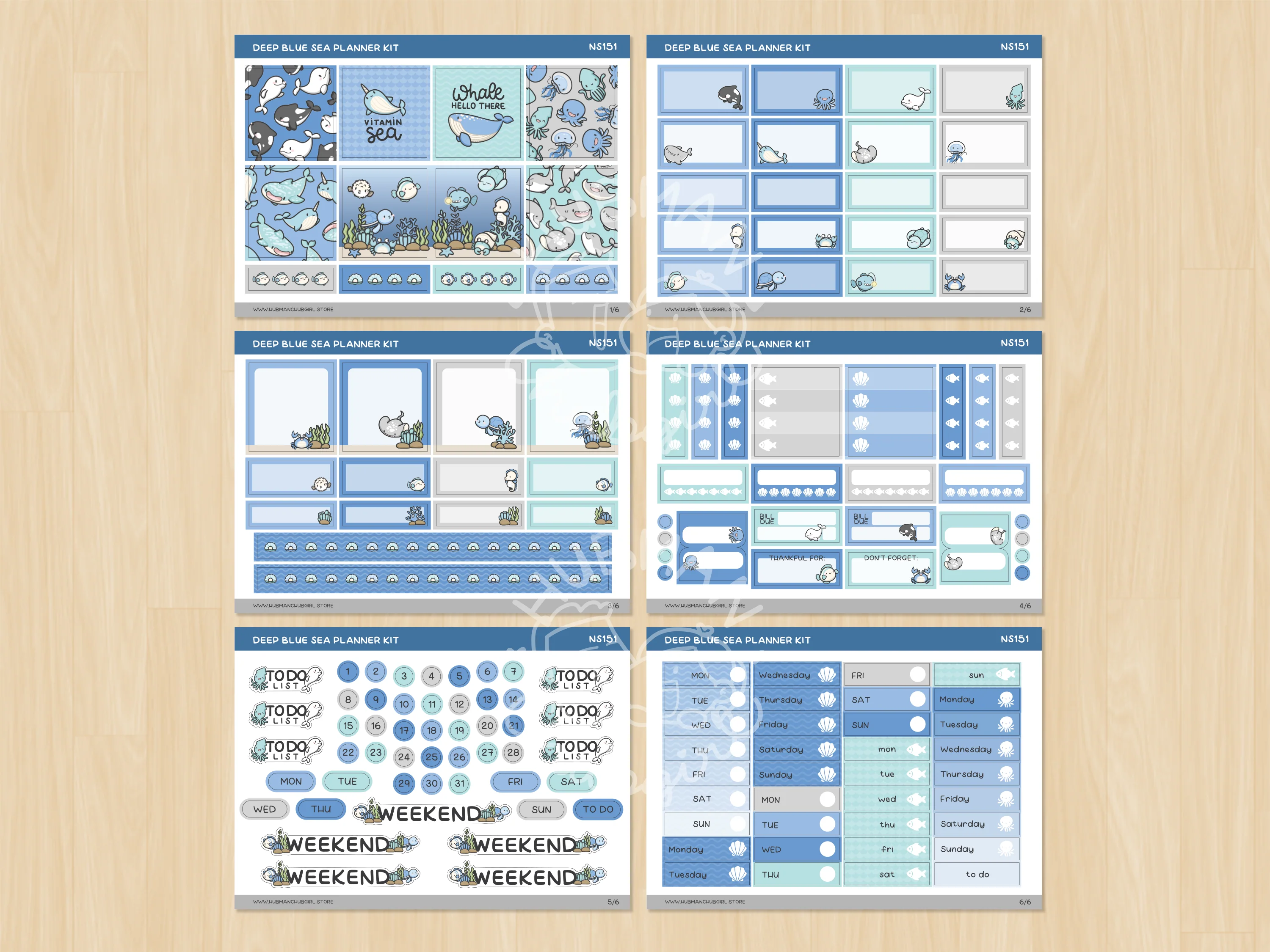Deep Blue Sea Planner Kit (Set of 6) - Image 2
