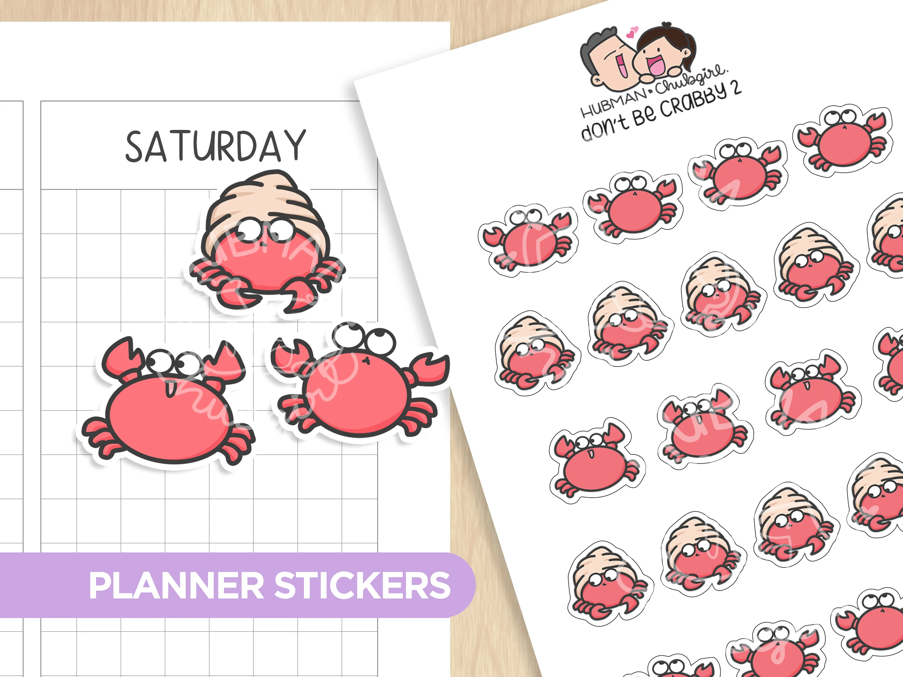 Don't Be Crabby 2 Planner Stickers