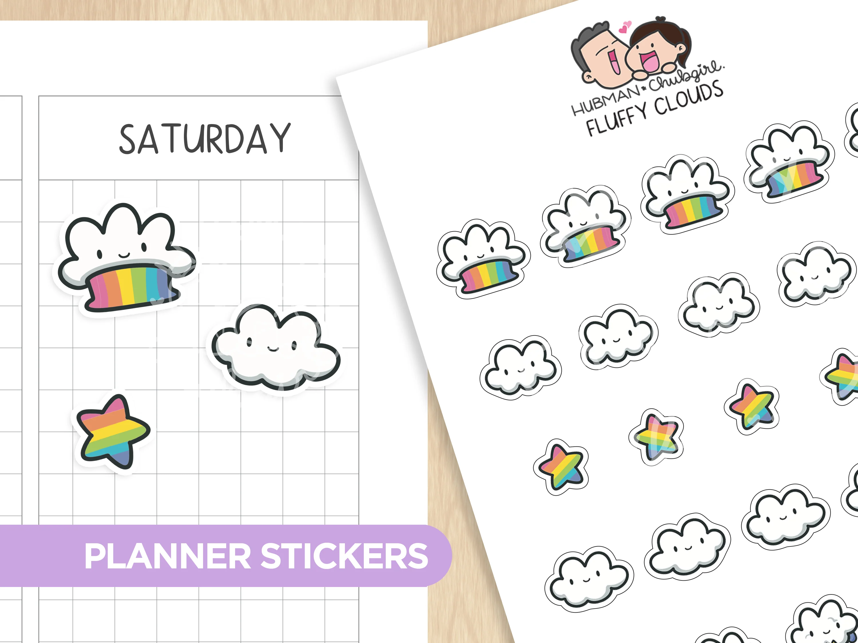 Fluffly Clouds Planner Stickers