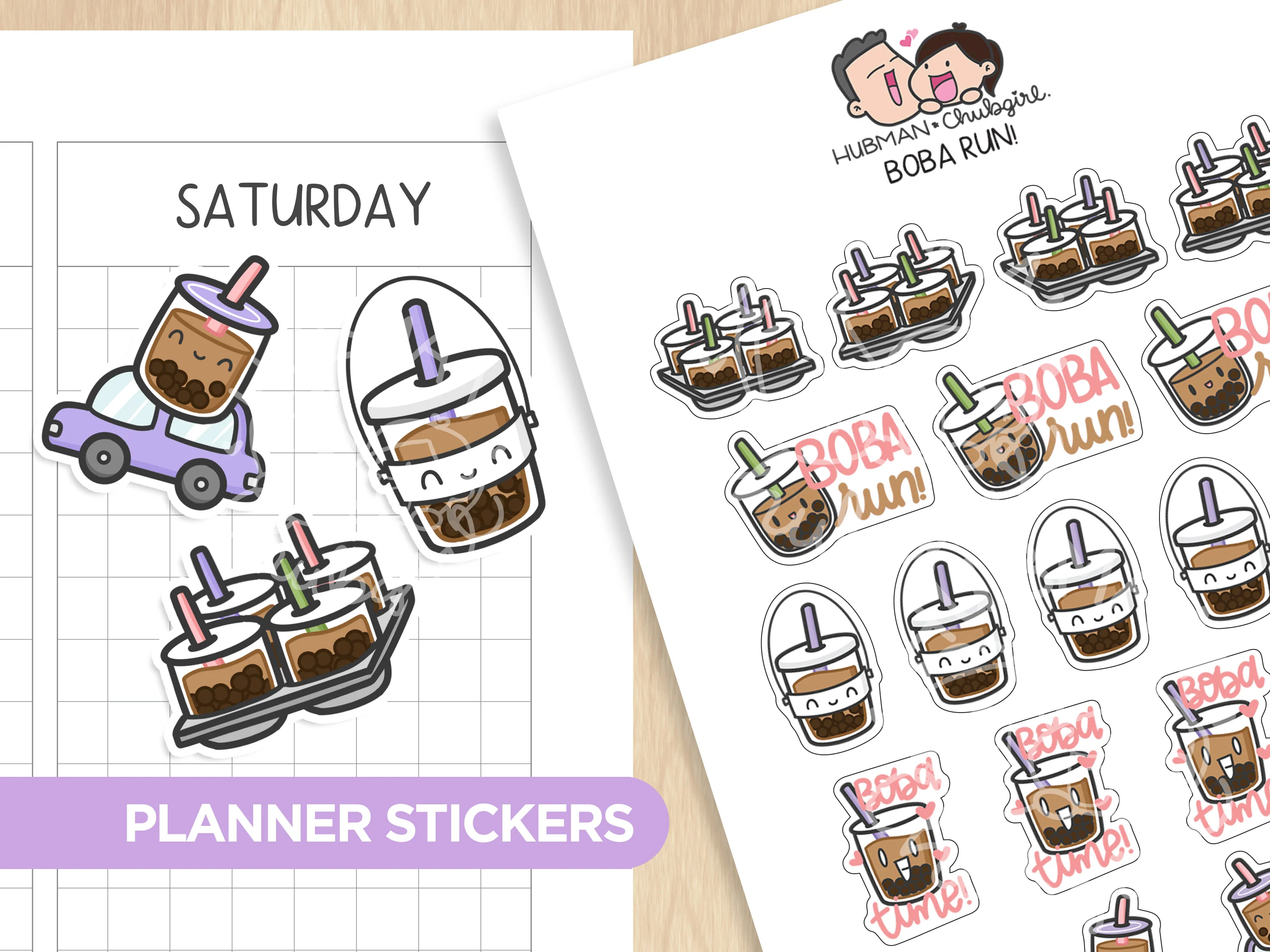 Boba Run Planner Stickers
