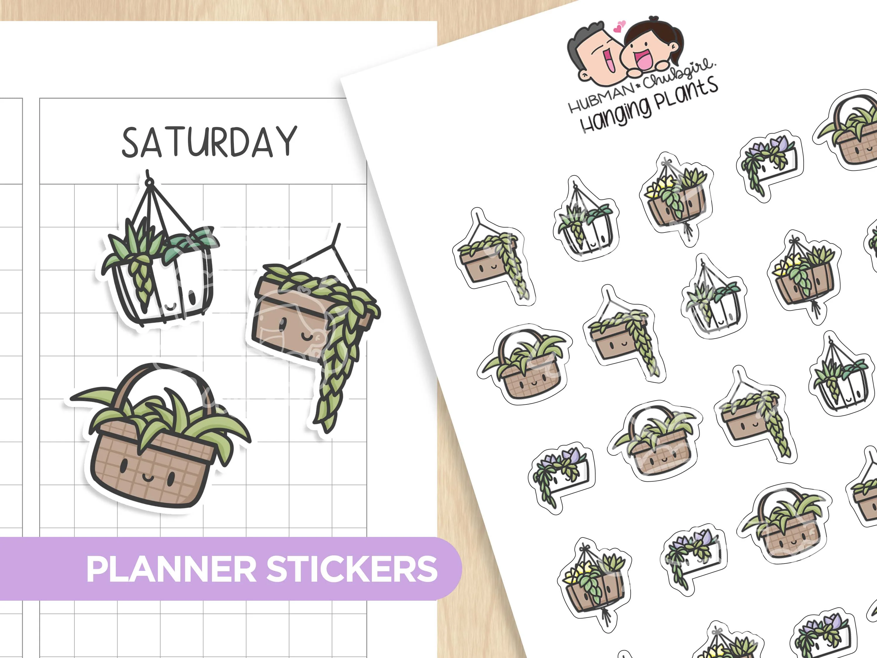 Hanging Plants Planner Stickers