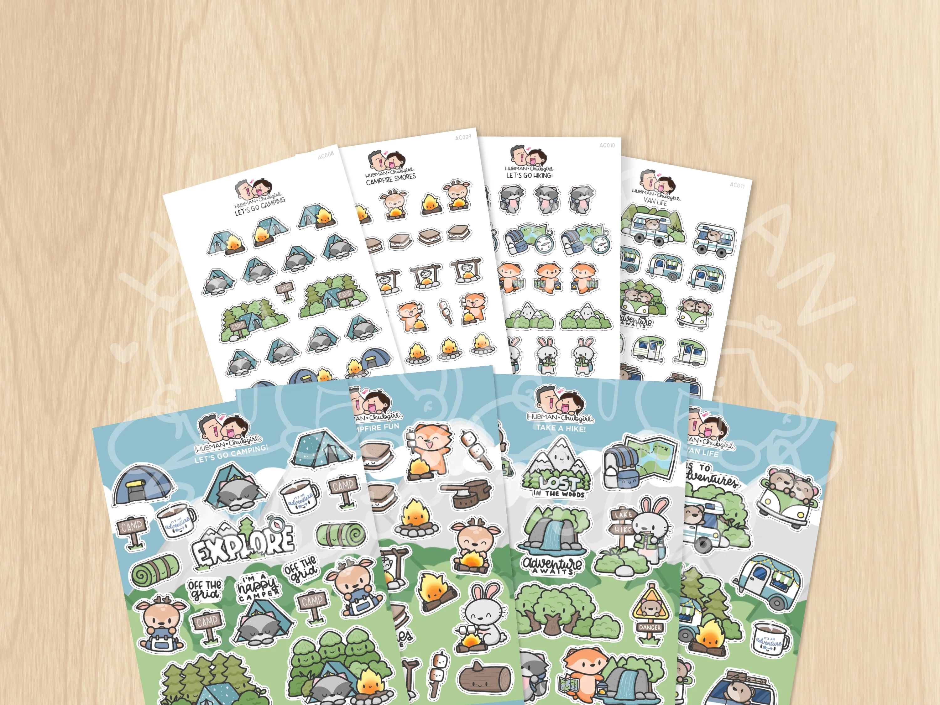Happy Camping Sticker Set
