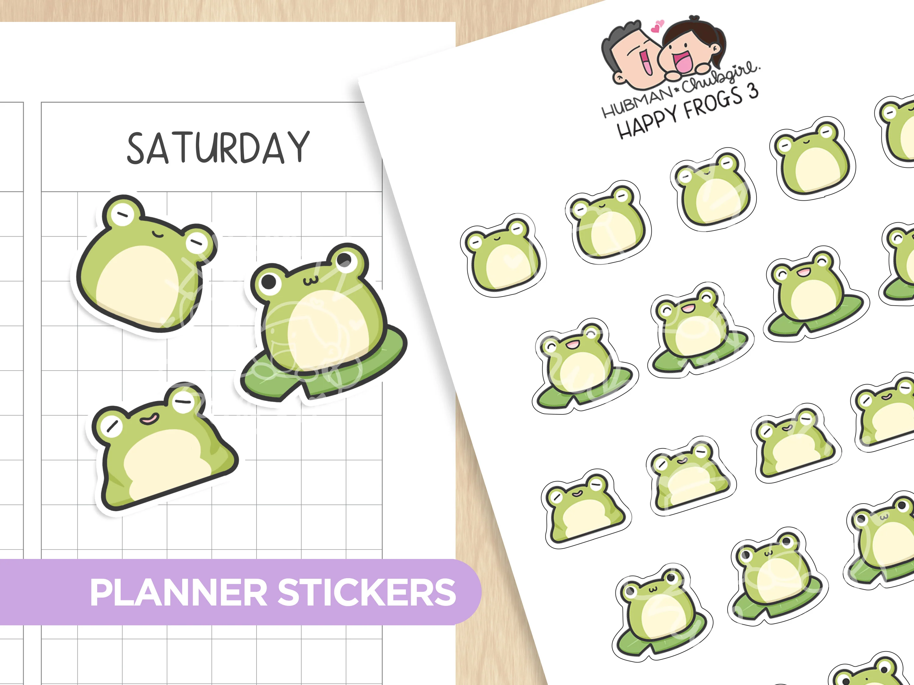 Happy Frogs 3 Planner Stickers