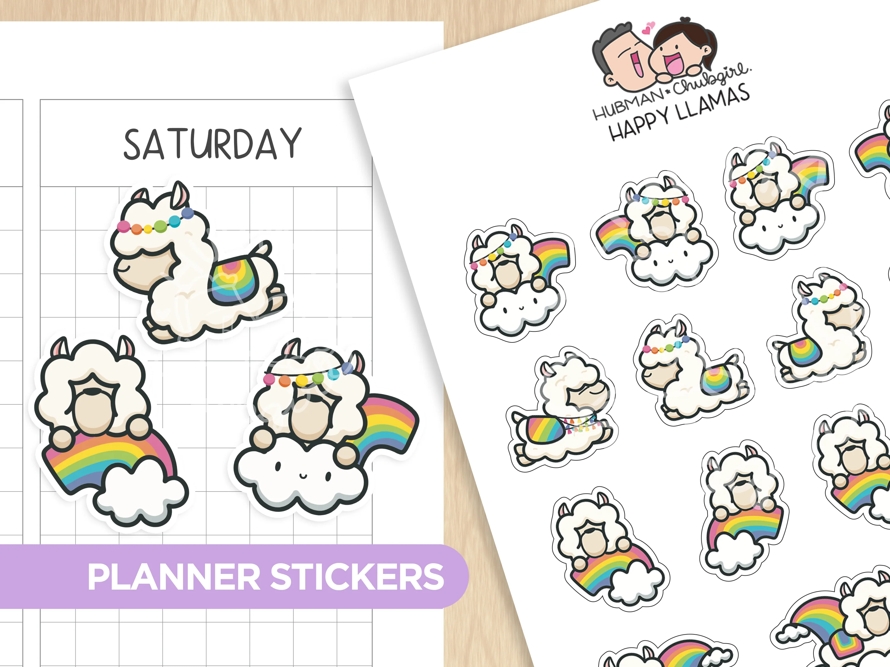 Happy Llamas Planner Stickers
