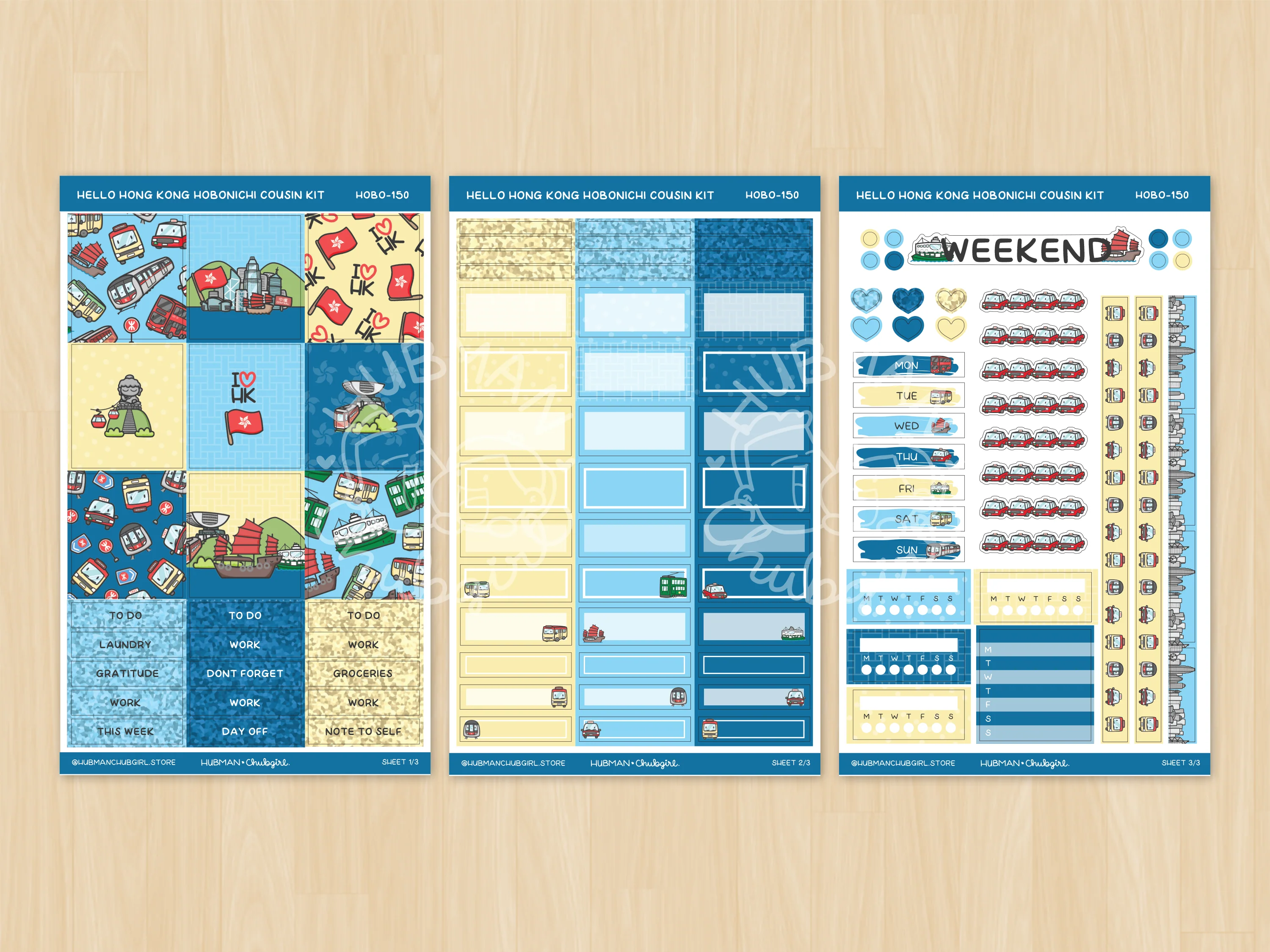 Hello Hong Kong Theme Hobonichi Cousin Weekly Kit (Set of 3) - Image 2