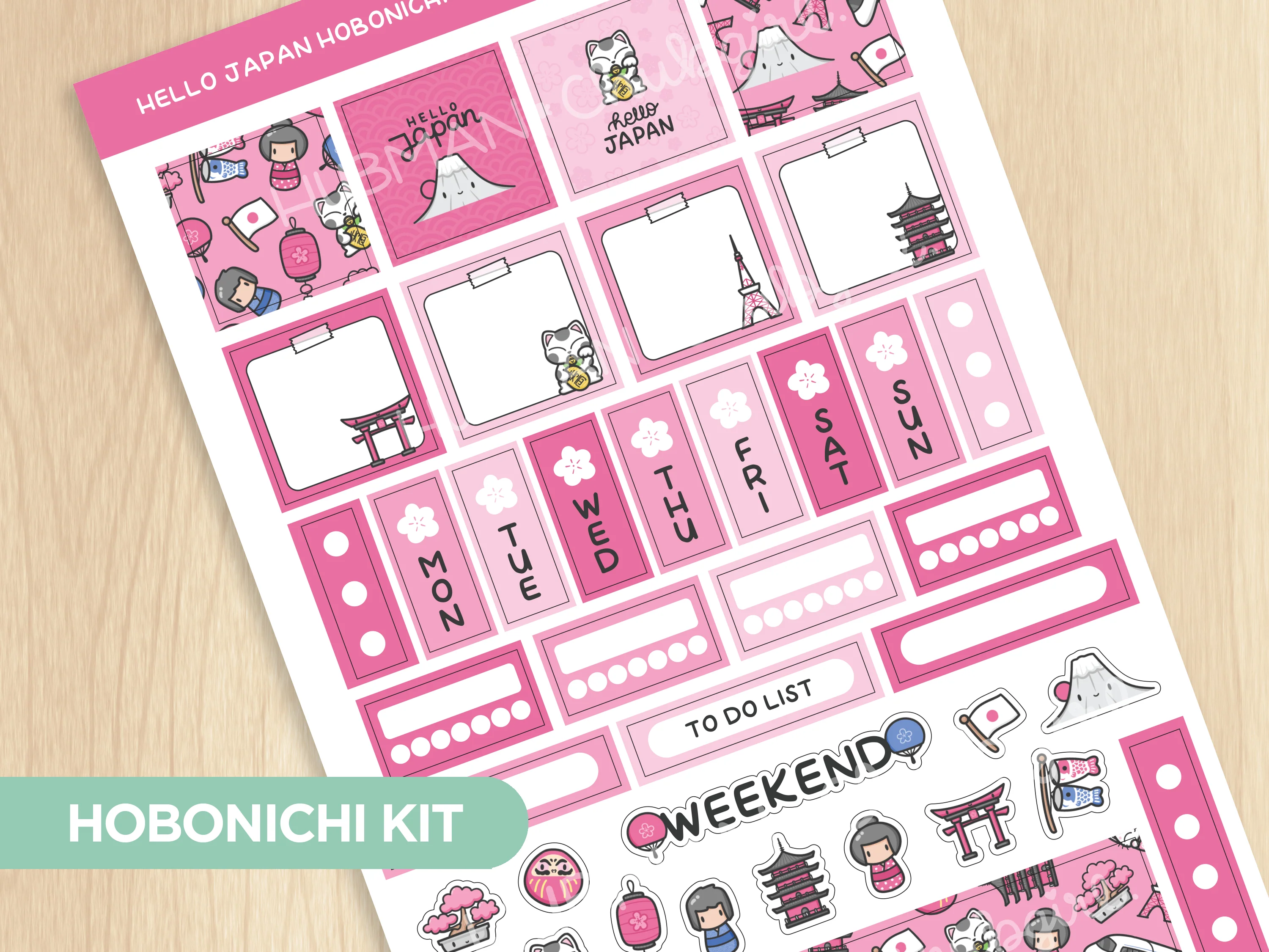 Hello Japan Theme Hobonichi Weeks Kit