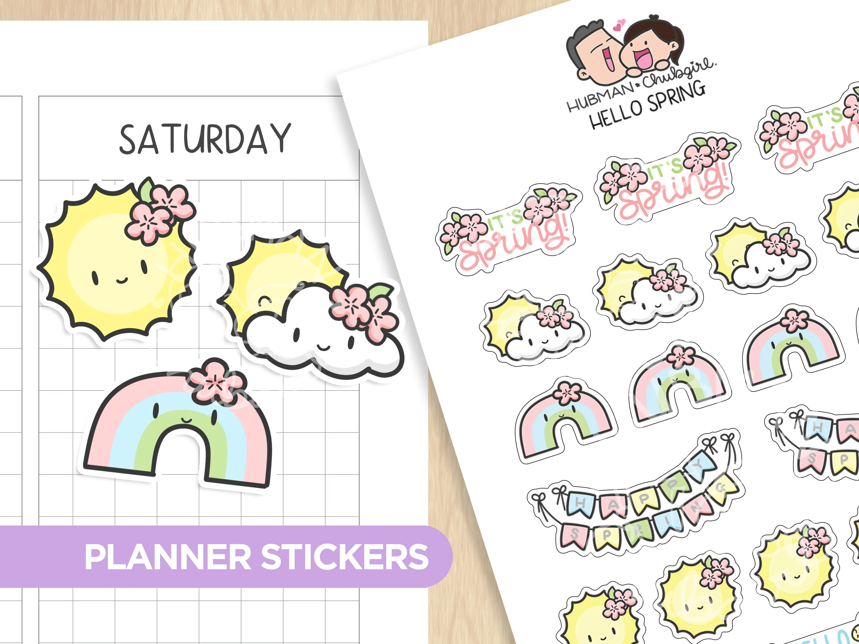 Hello Spring Planner Stickers