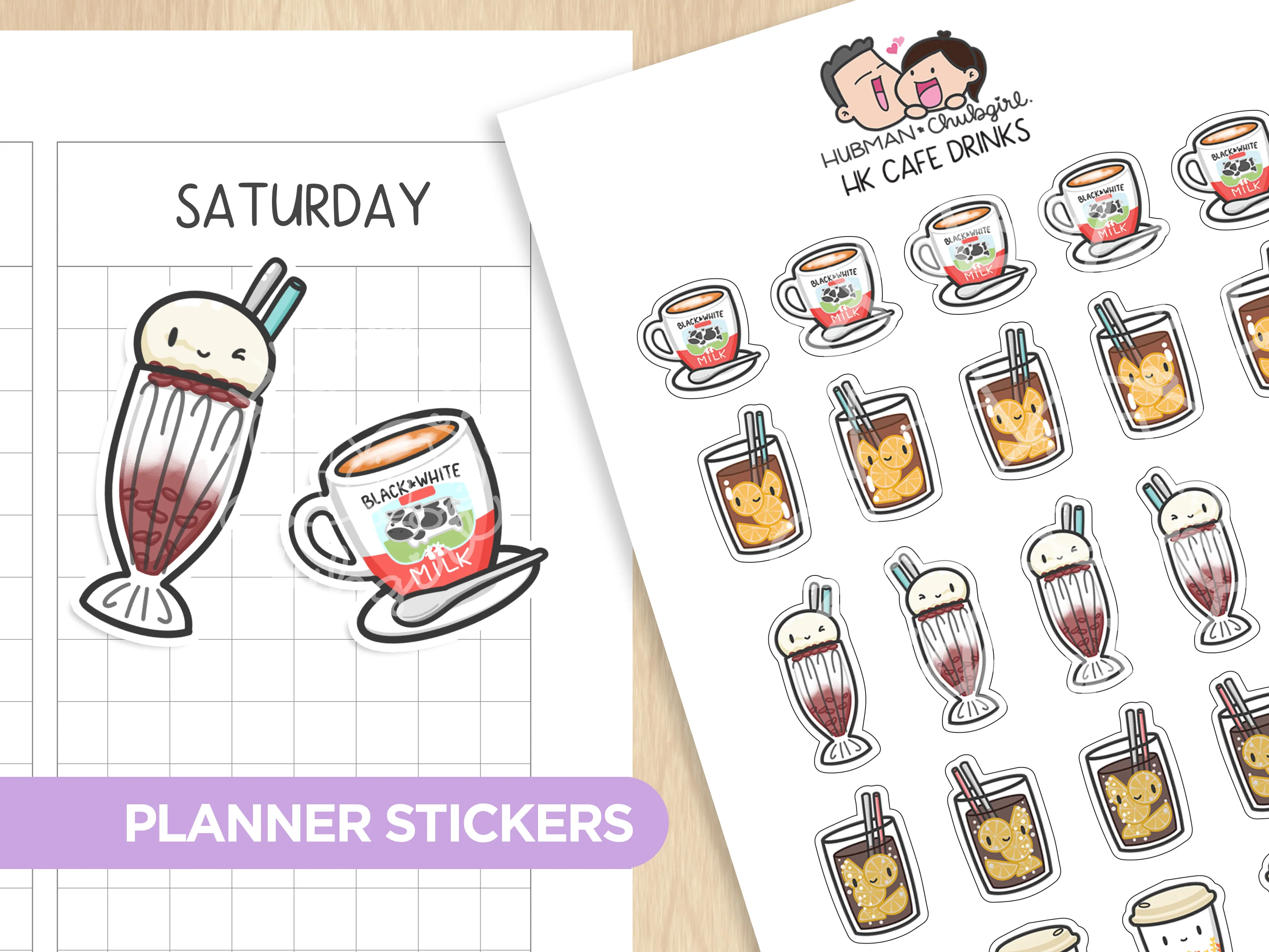 HK Cafe Drinks Planner Stickers