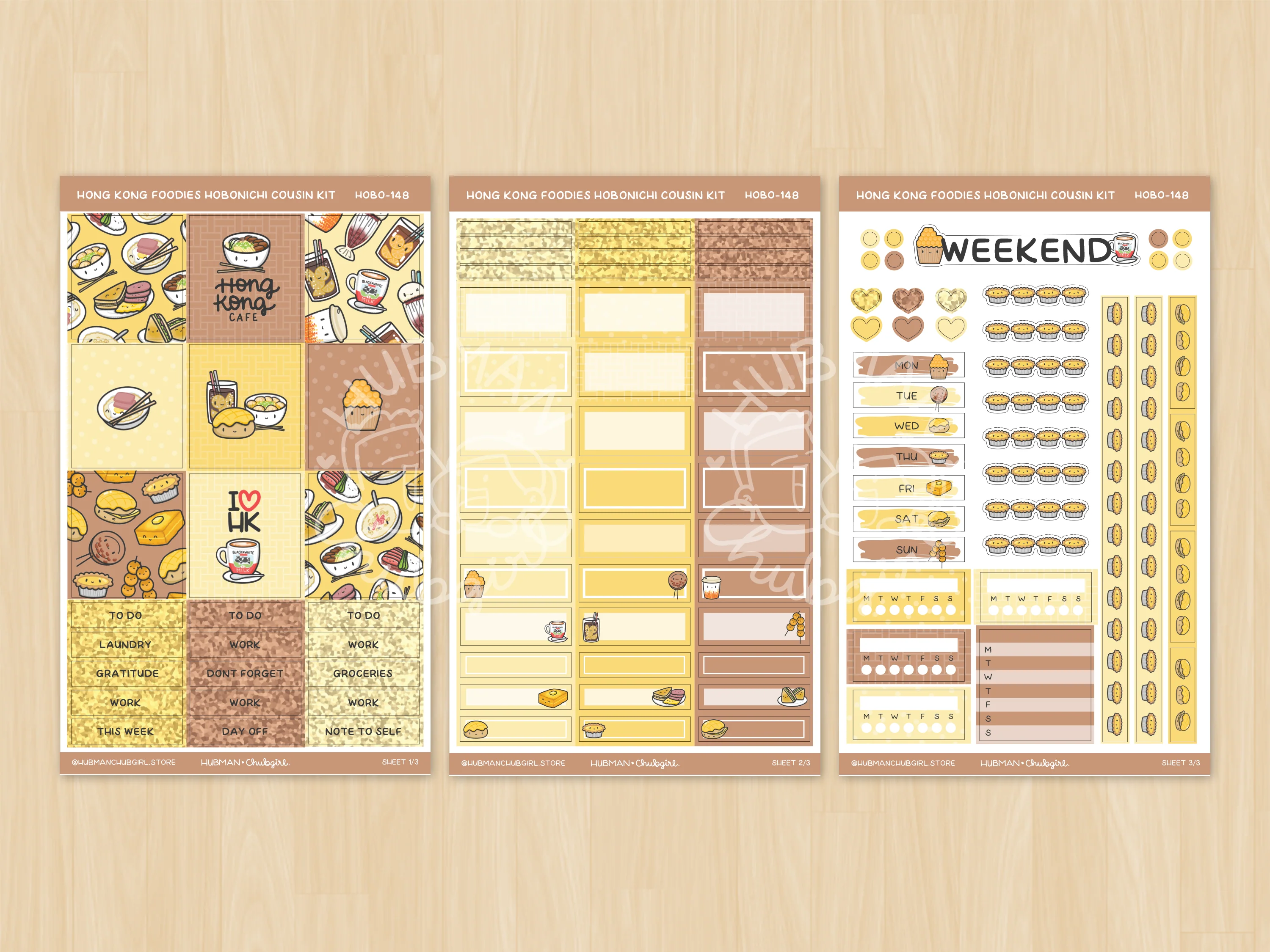 HK Foodies Theme Hobonichi Cousin Weekly Kit (Set of 3) - Image 2