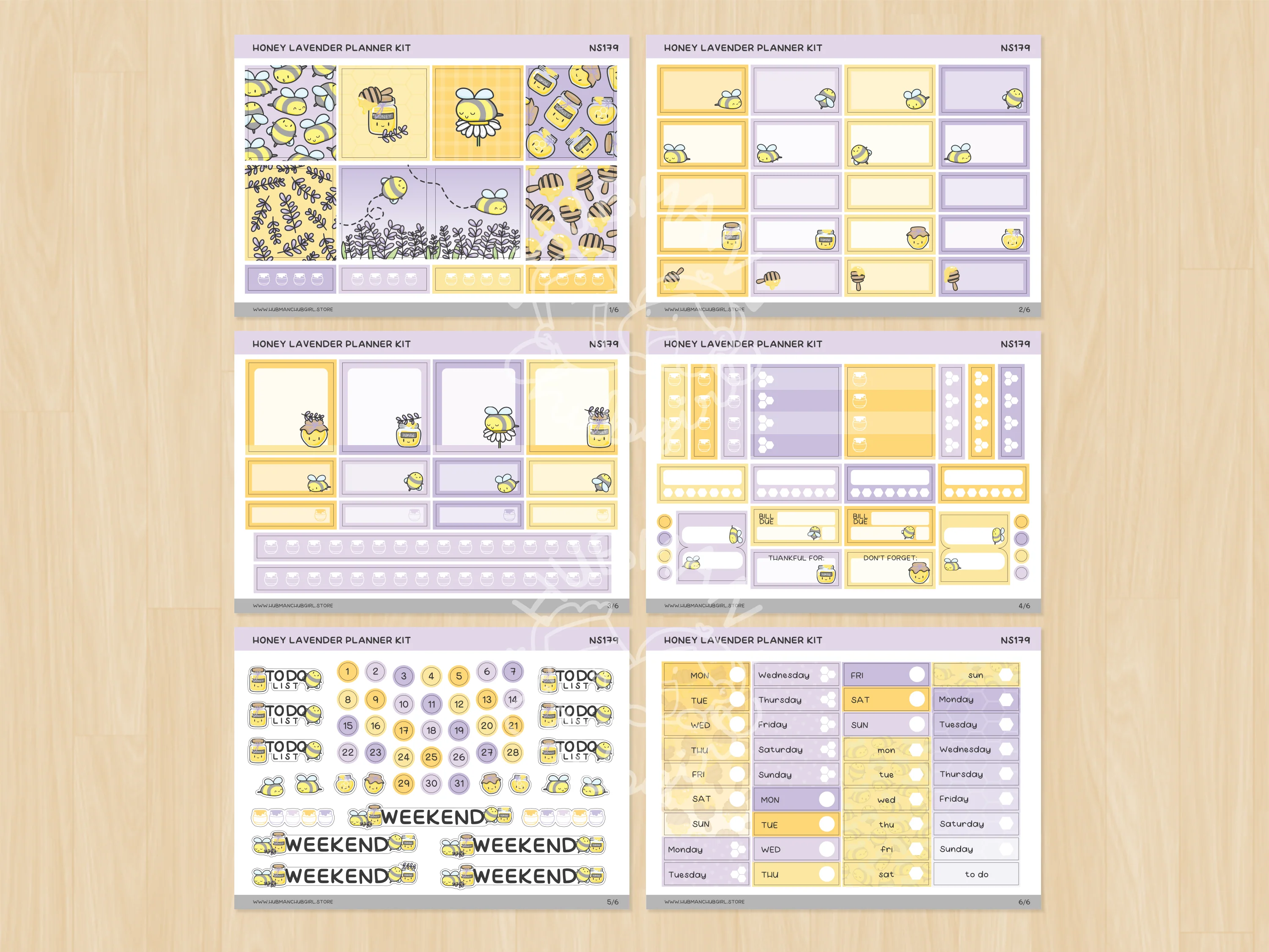 Honey Lavender Planner Kit (Set of 6) - Image 2