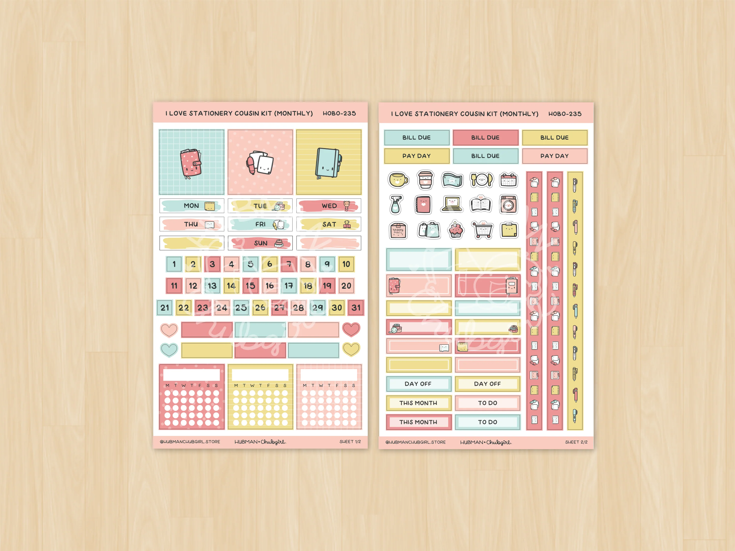 I Love Stationery Hobonichi Cousin Monthly Kit (Set of 2) - Image 2