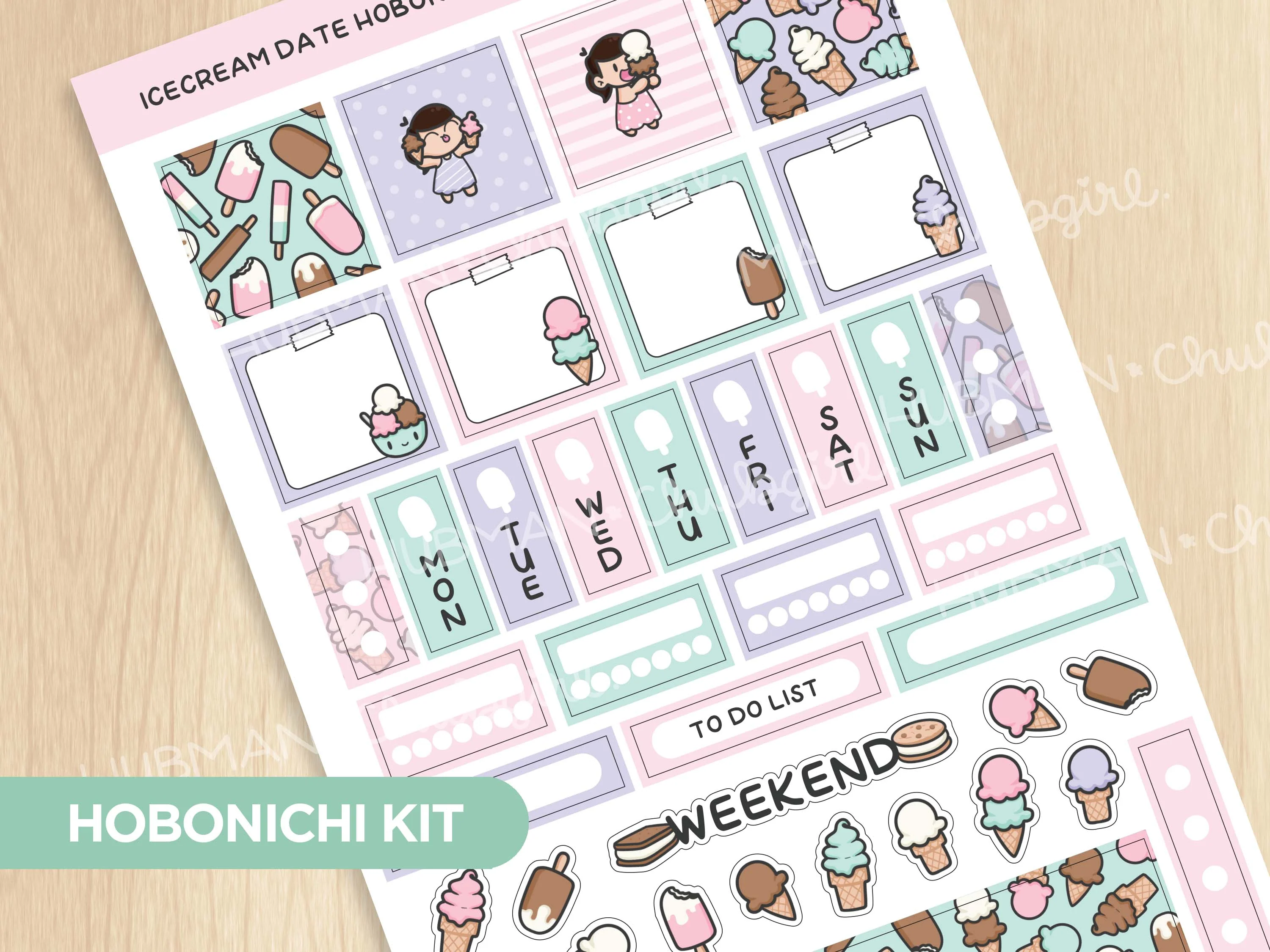 Icecream Date Hobonichi Weeks Kit