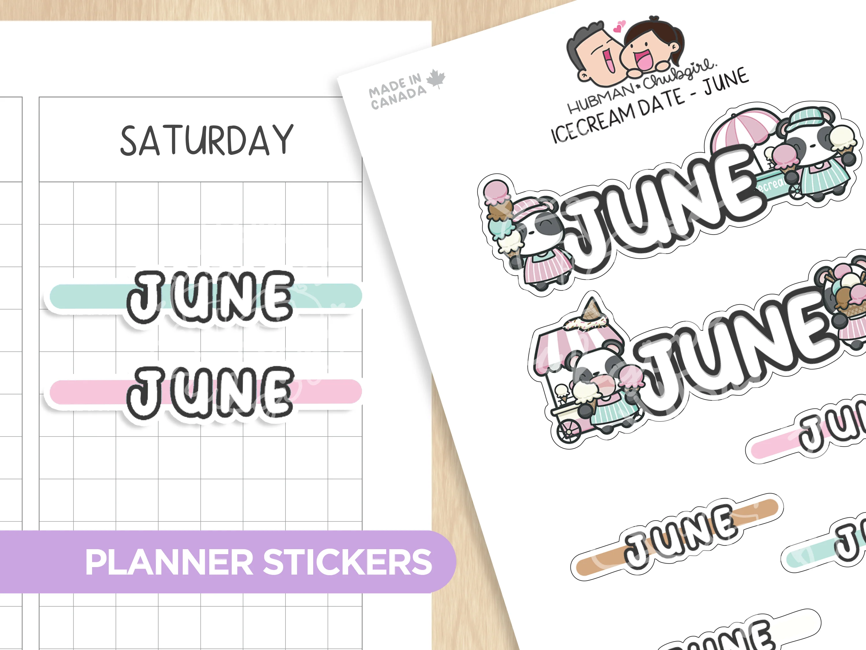 Icecream Date - Months Planner Stickers