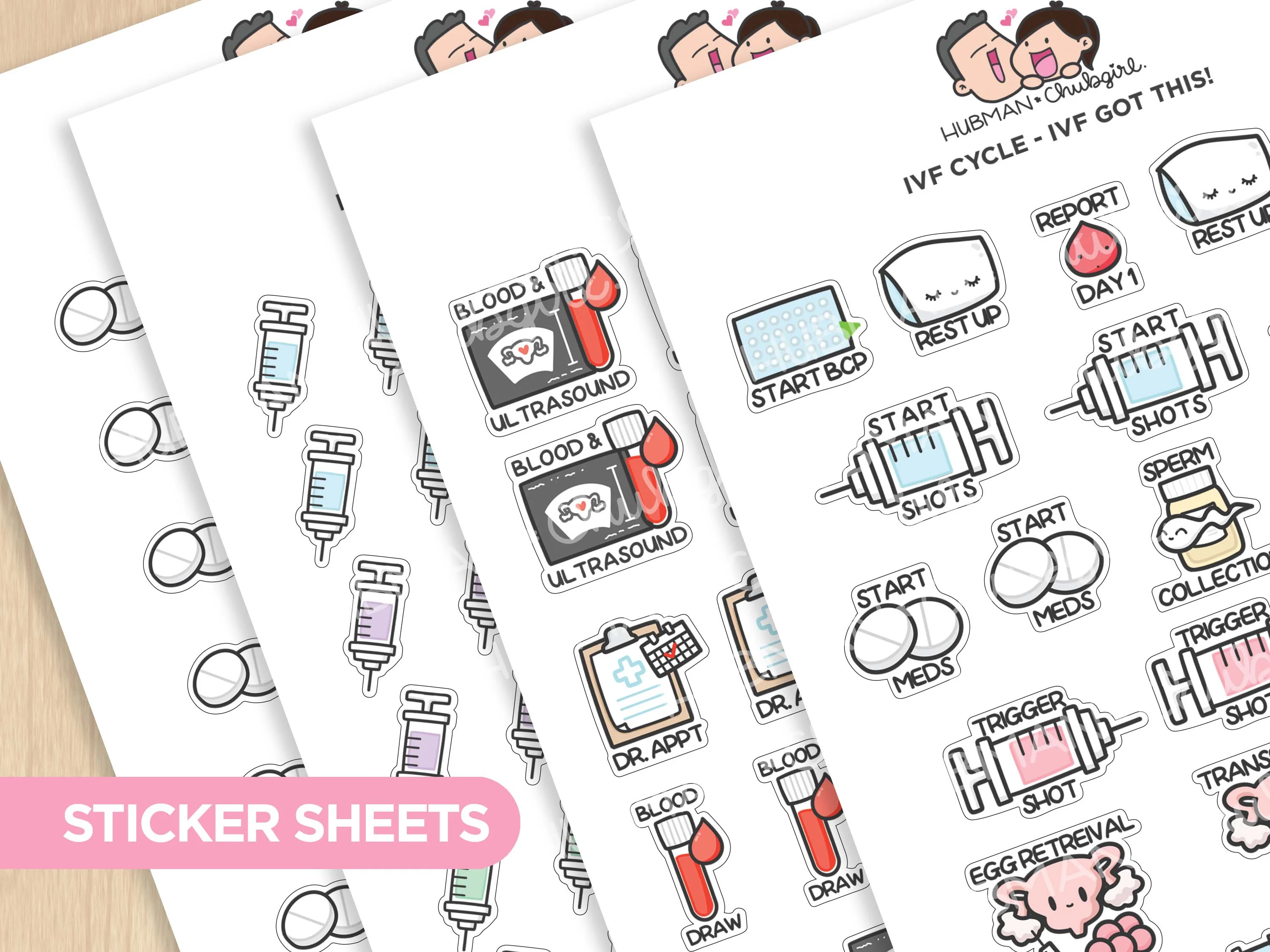 IVF Cycle Sticker Sheets
