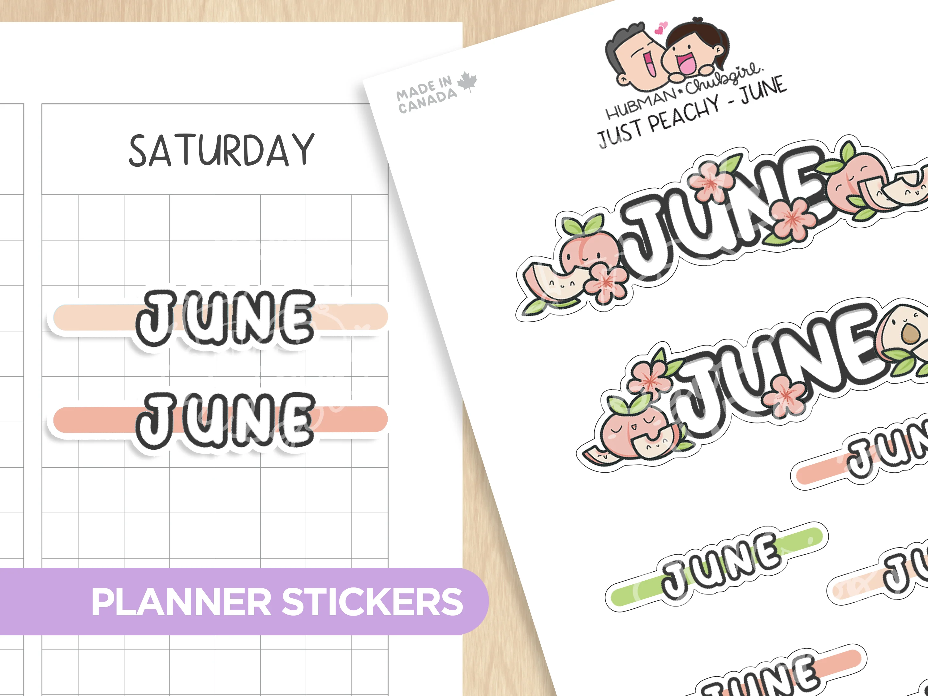 Just Peachy - Months Planner Stickers