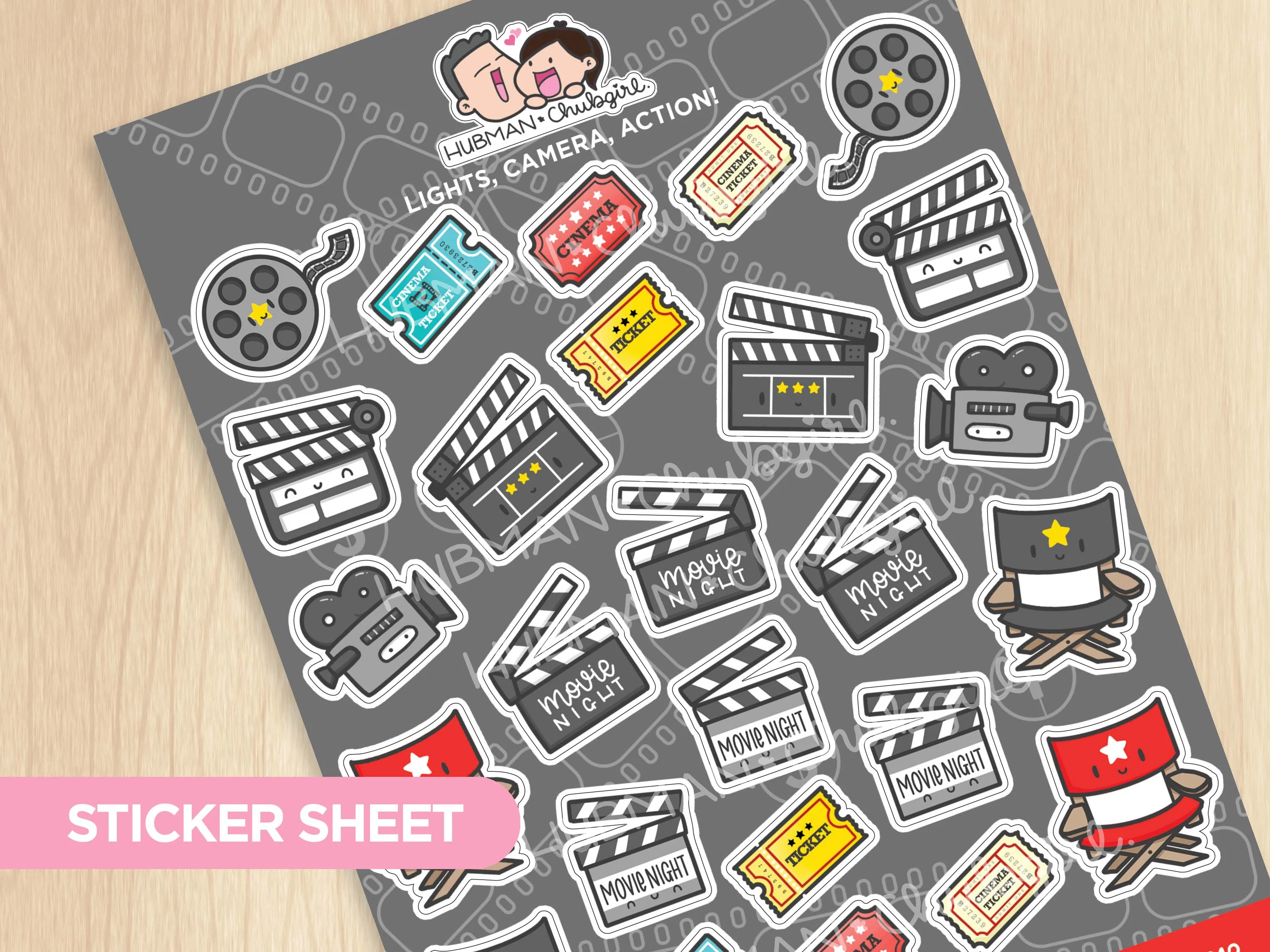 Lights, Camera, Action! Sticker Sheet