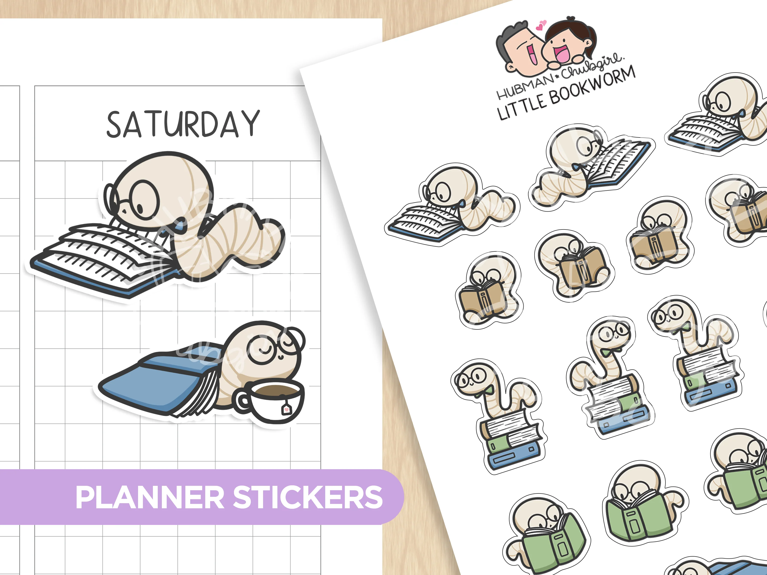 Little Bookworm Planner Stickers