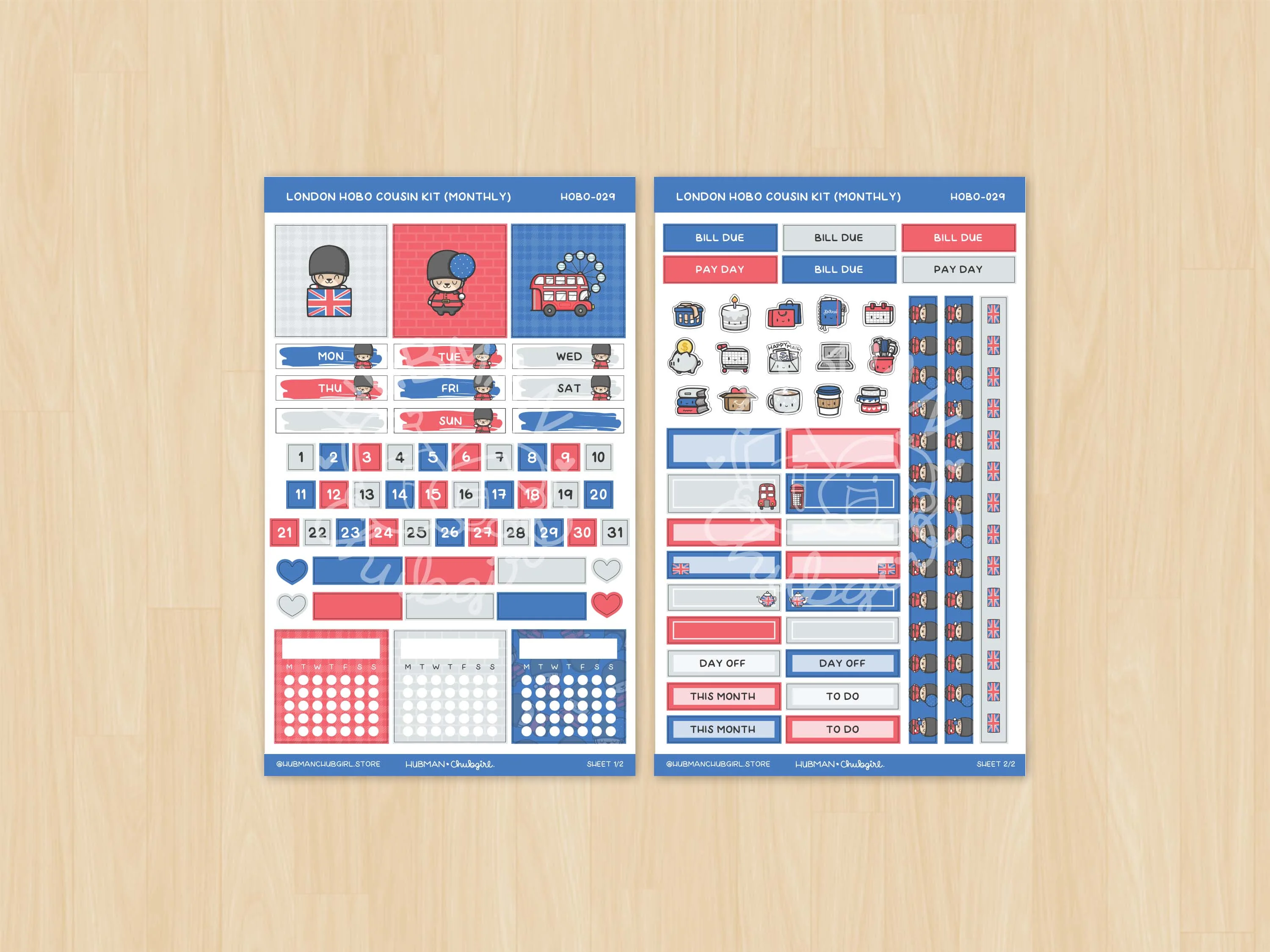 London Theme Hobonichi Cousin Monthly Kit (Set of 2) - Image 2