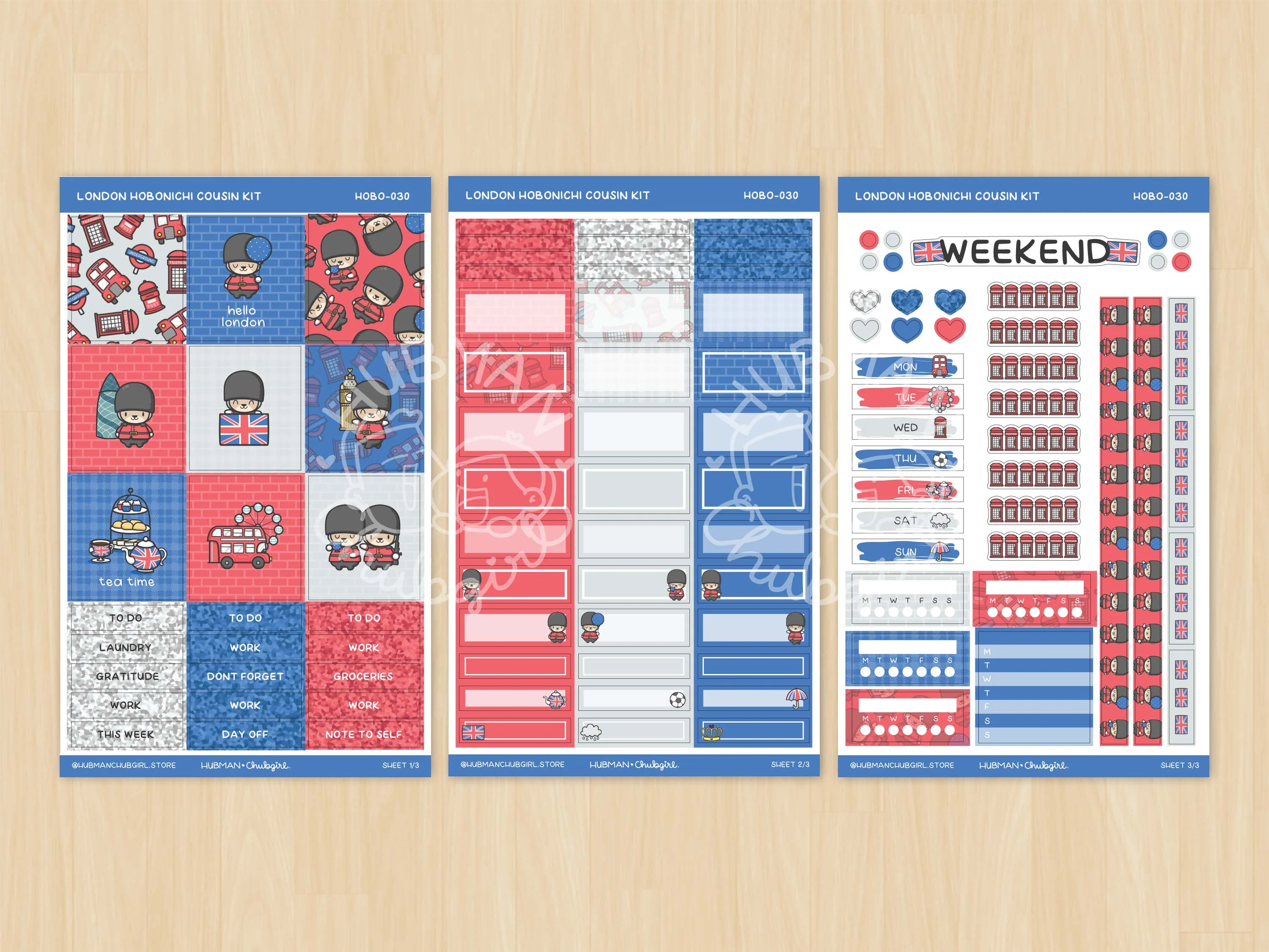 London Theme Hobonichi Cousin Weekly Kit (Set of 3) - Image 2