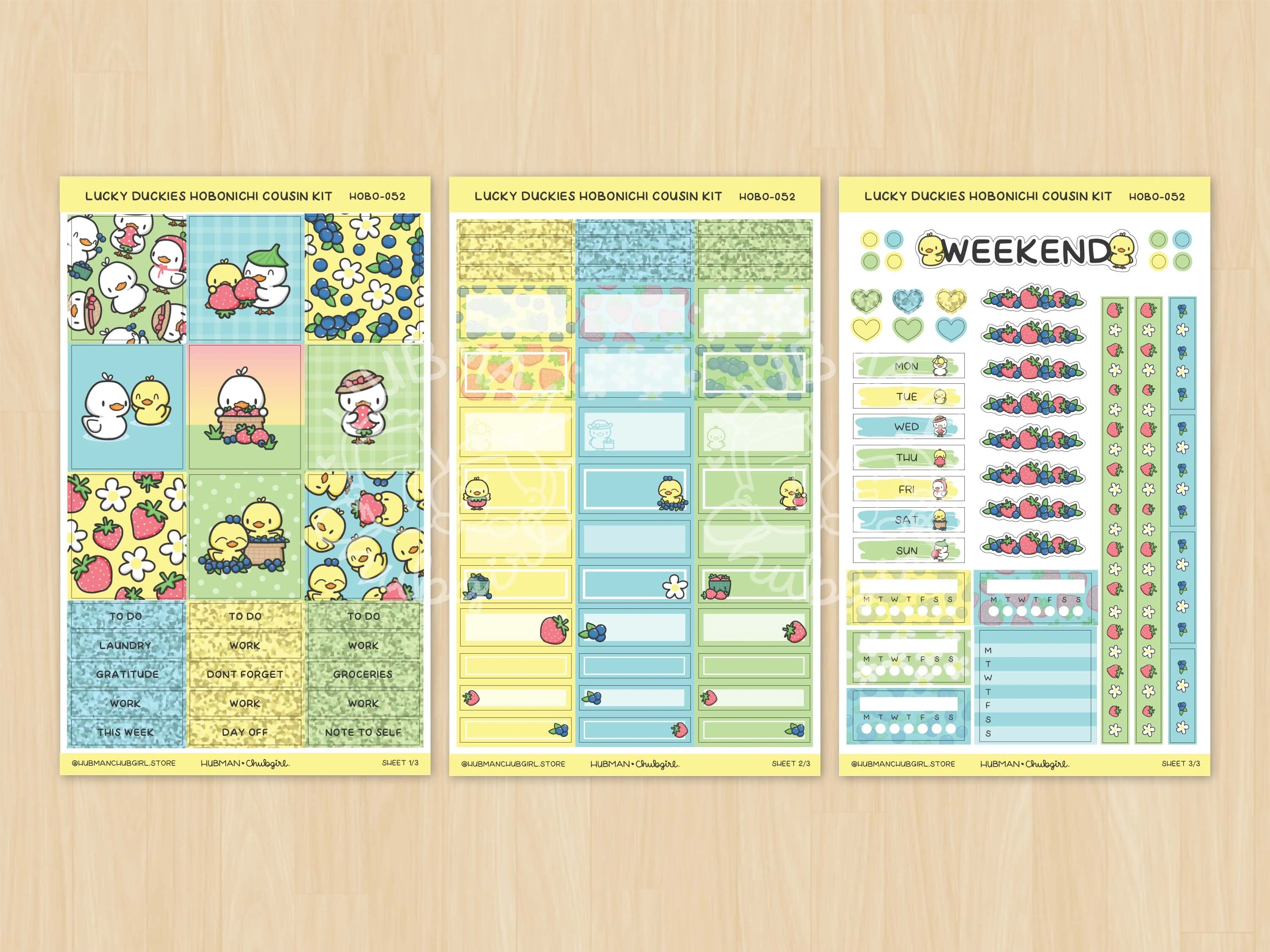 Lucky Duckies Theme Hobonichi Cousin Weekly Kit (Set of 3) - Image 2