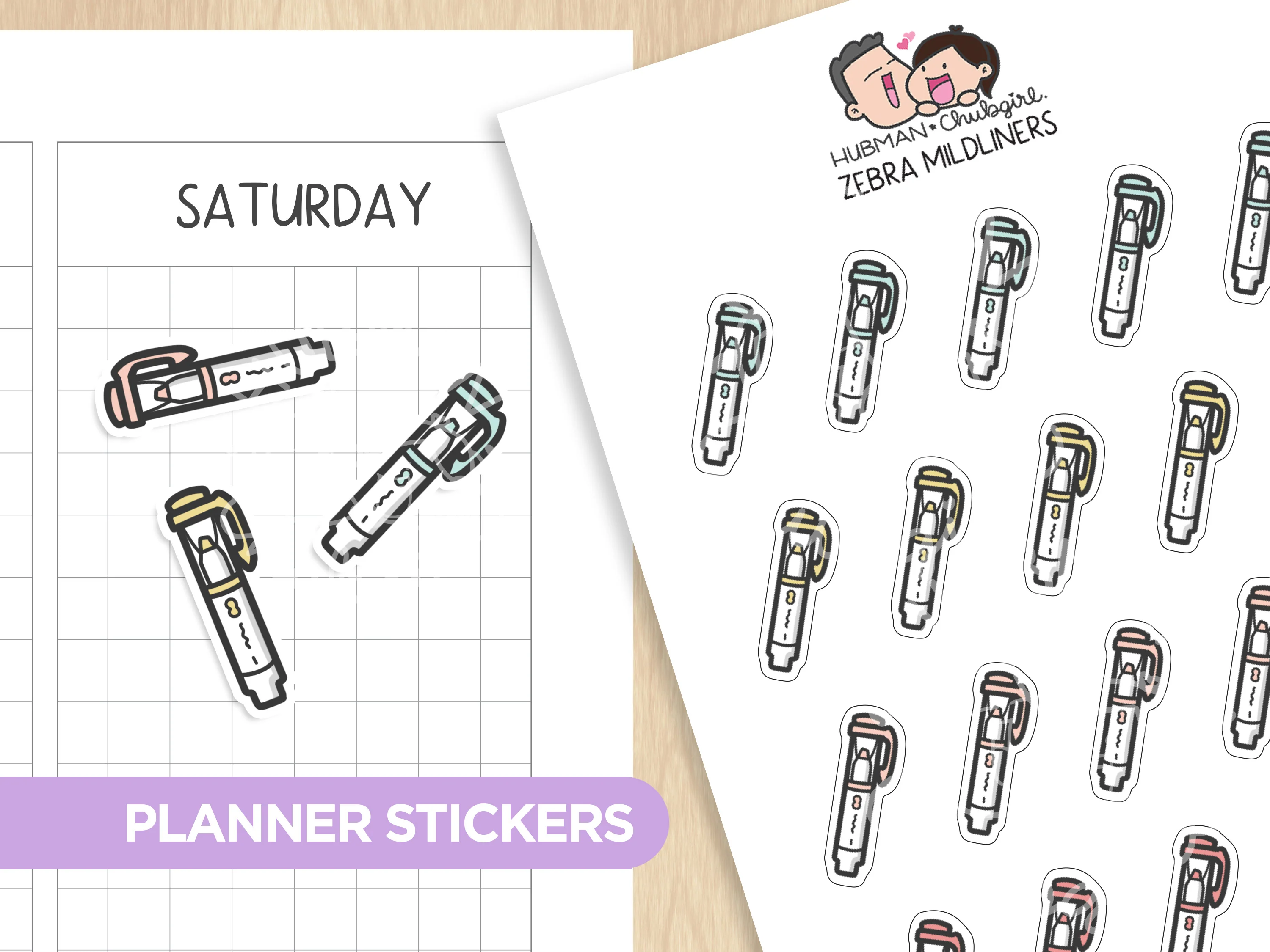 Pink Midliners Planner Stickers
