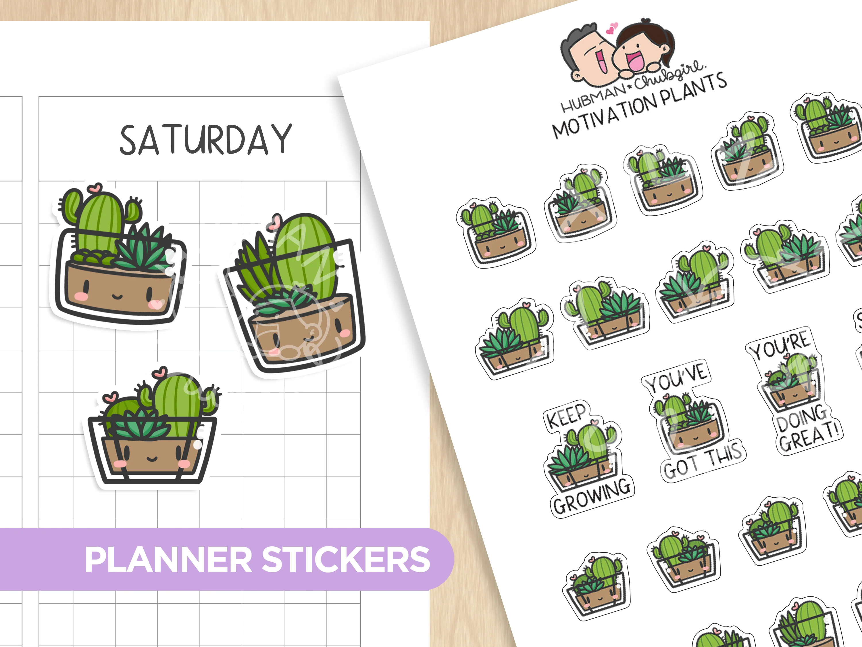 Motivation Plants Planner Stickers