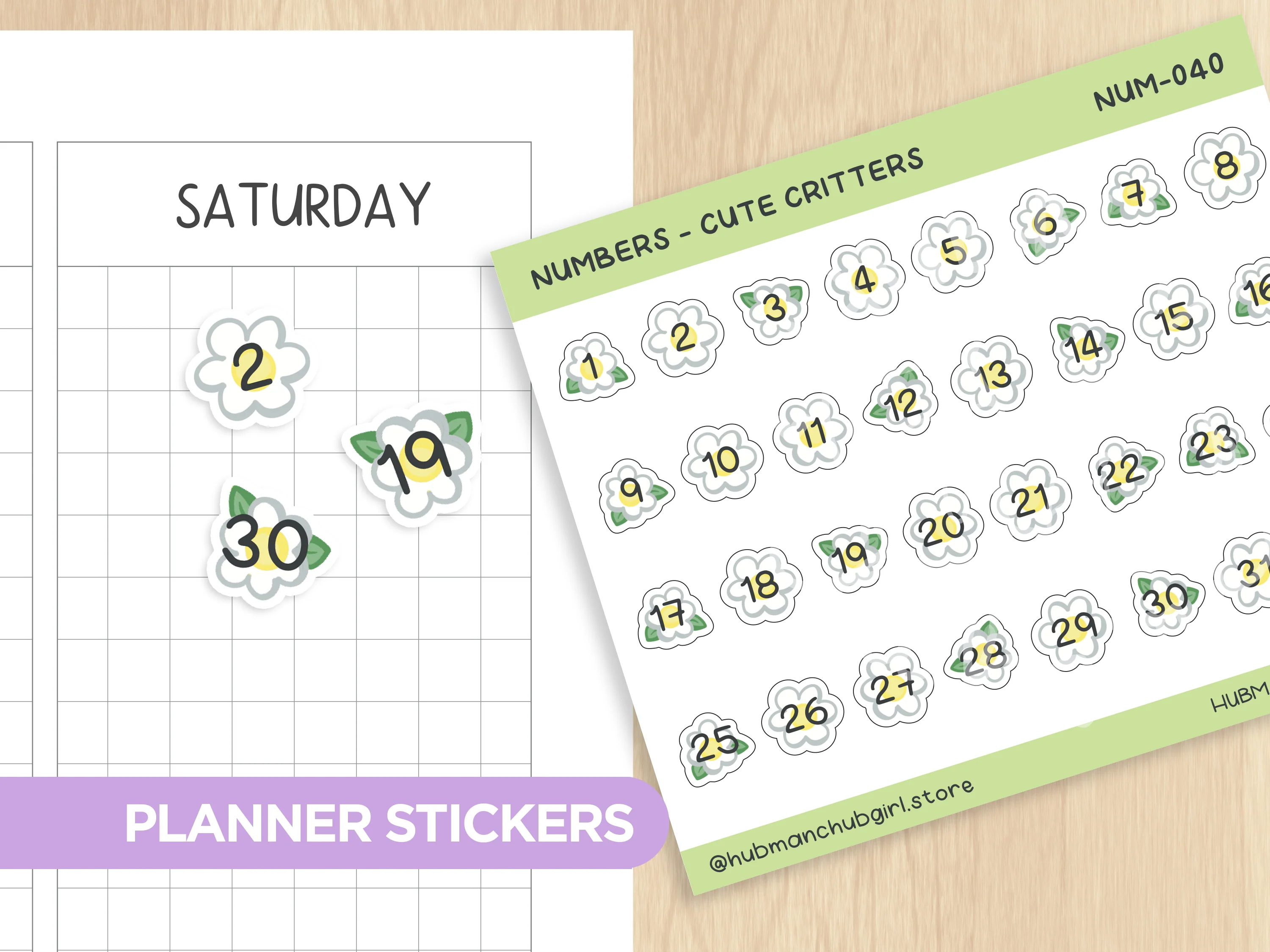 Numbers - Cute Critters Planner Stickers