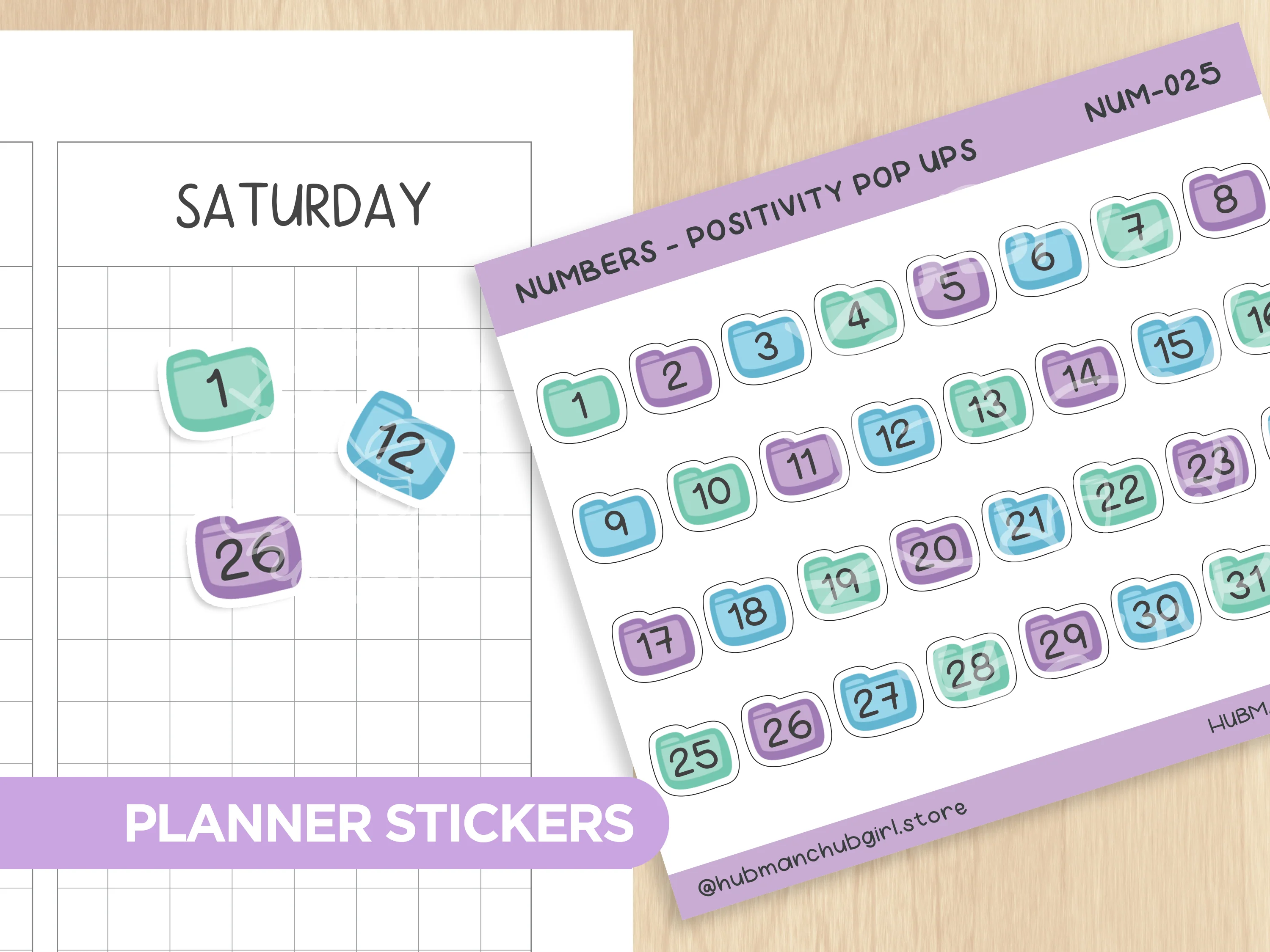 Numbers - Positivity Pop-Ups Planner Stickers