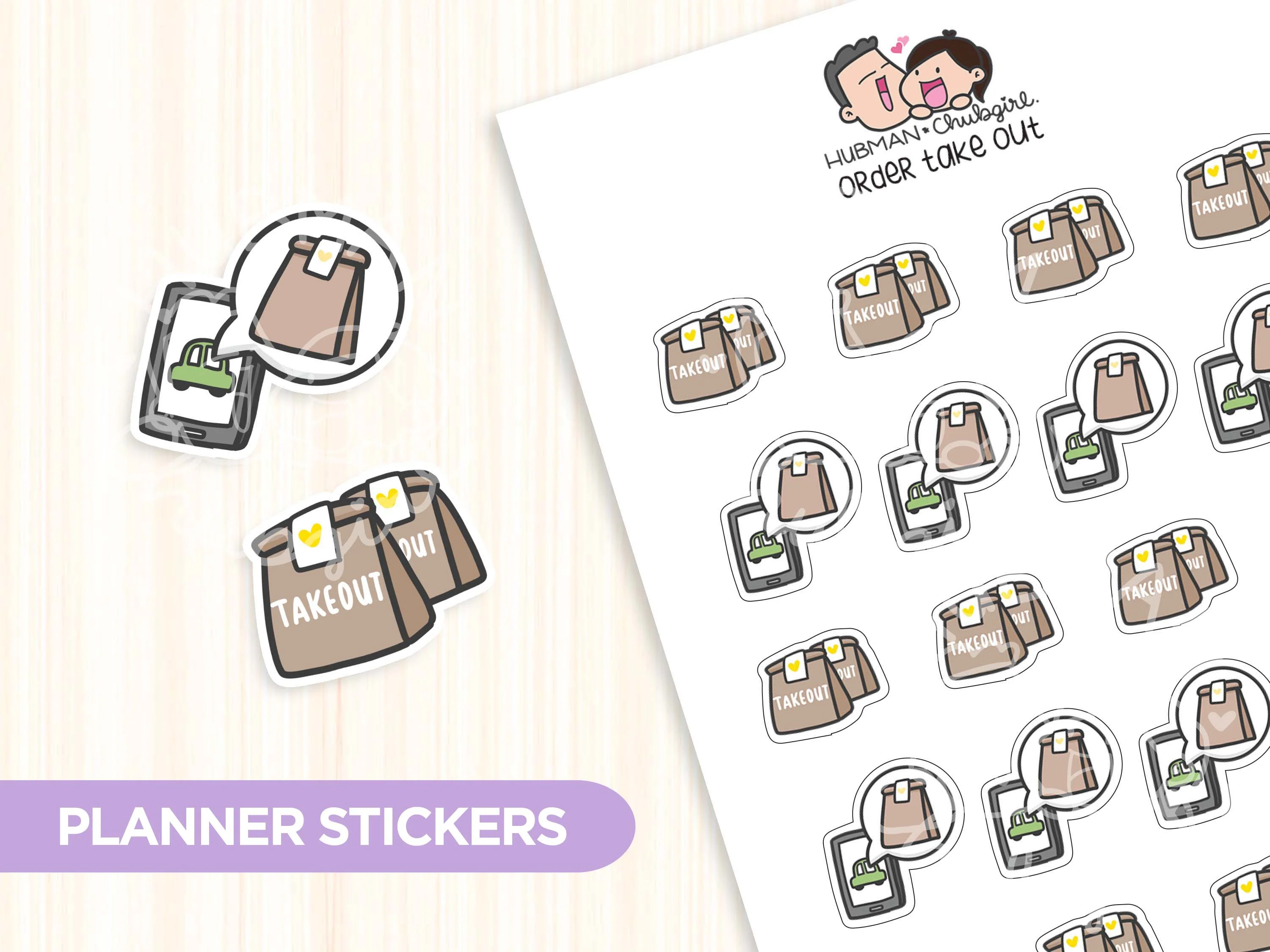 Order Take Out Planner Stickers